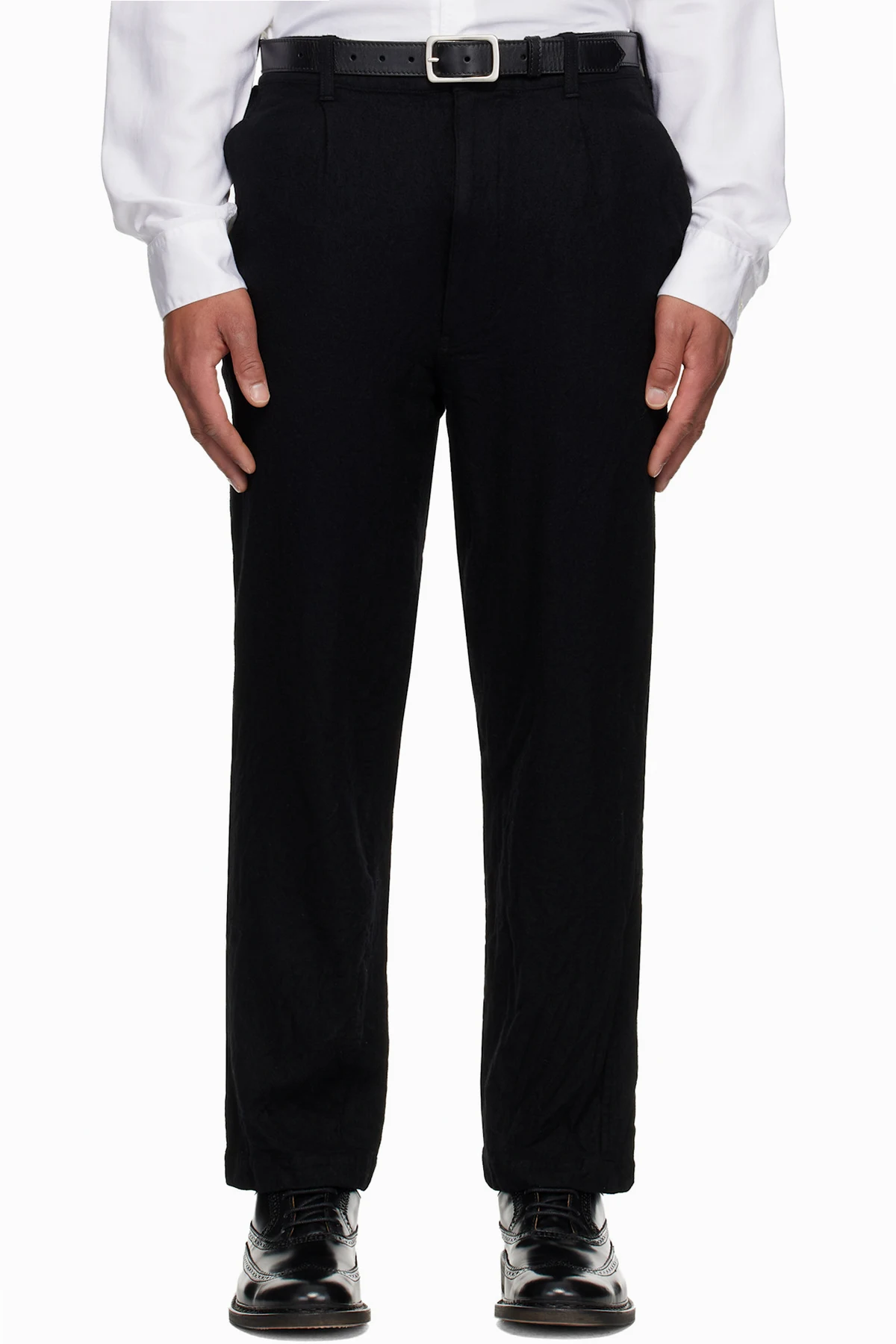 Black Wool Serge Trousers