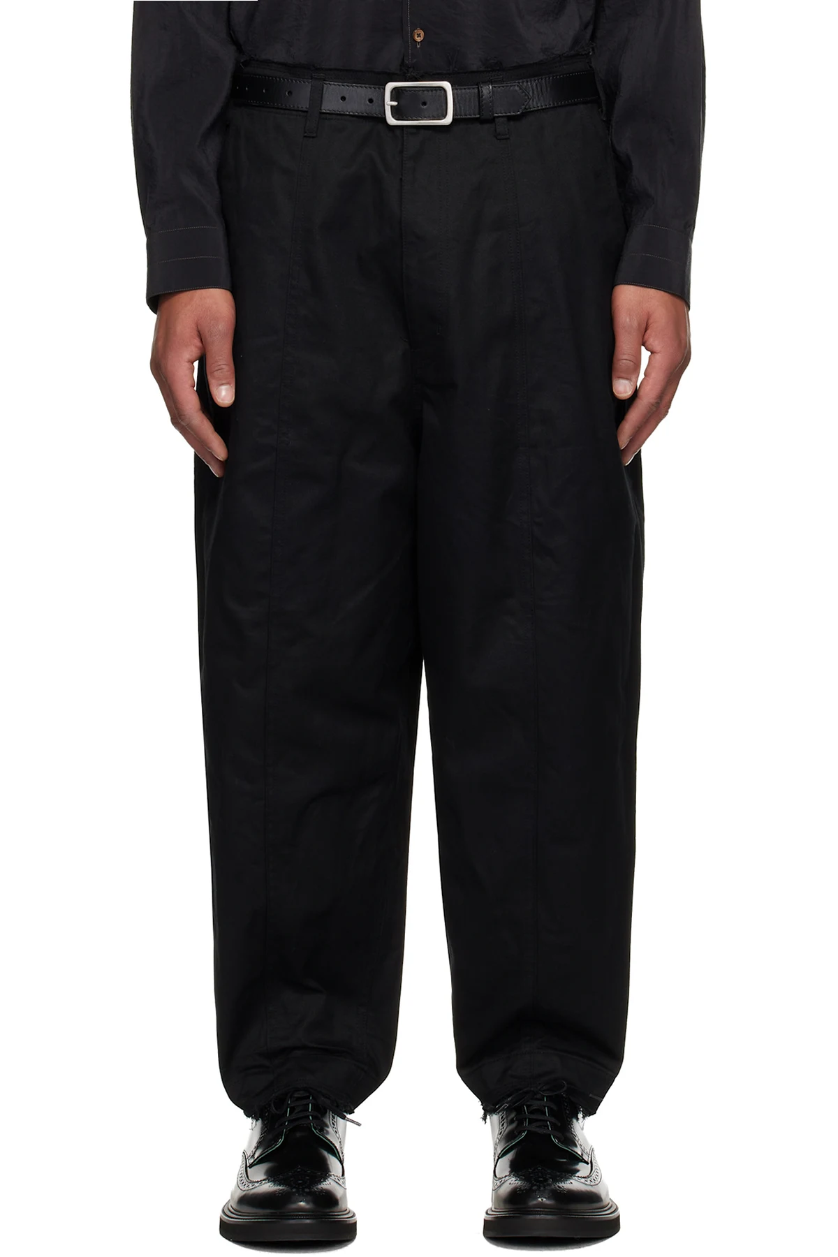 Black Cotton Twill Garment Treated Trousers