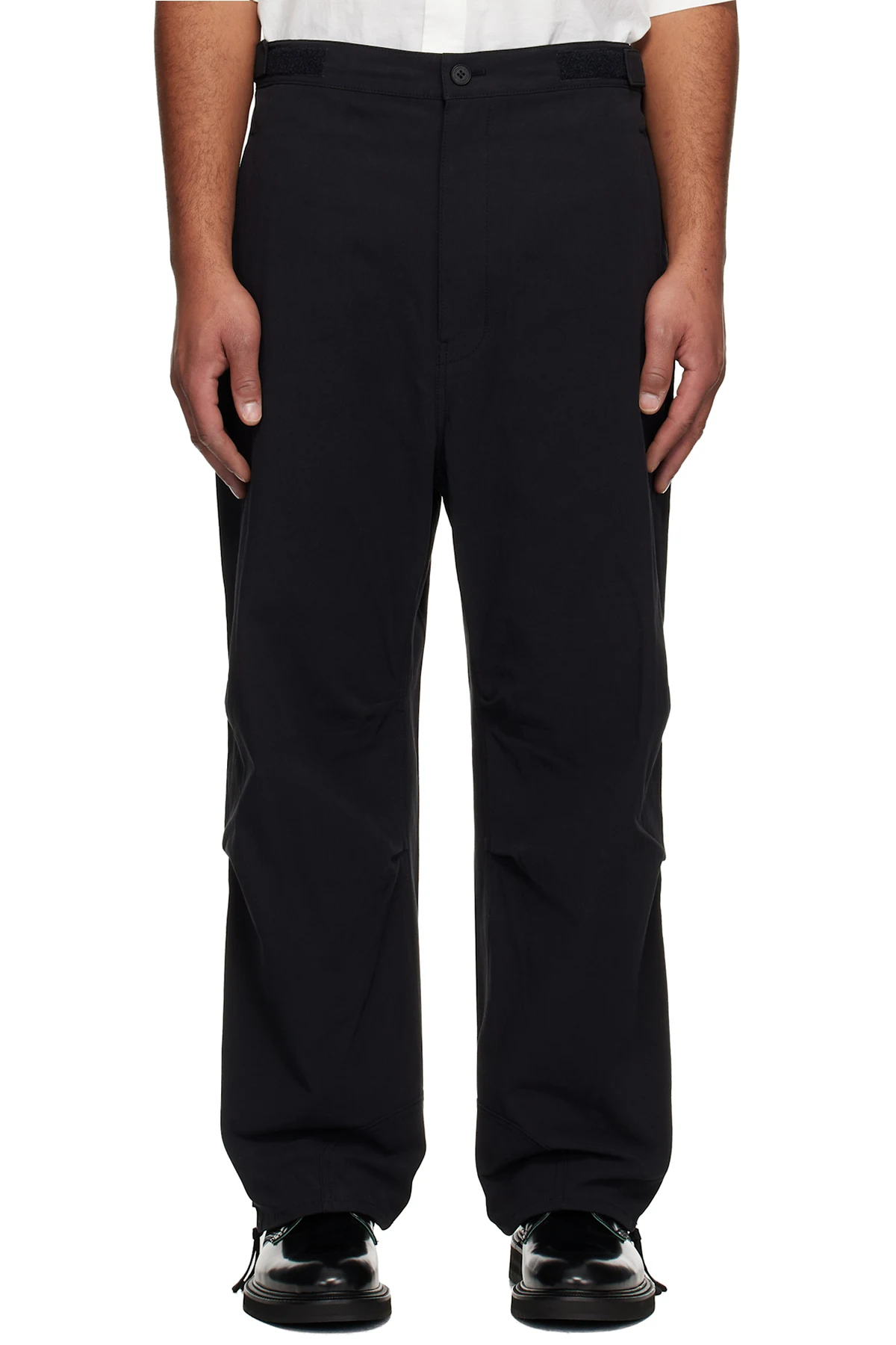 Black Cotton Twill Trousers
