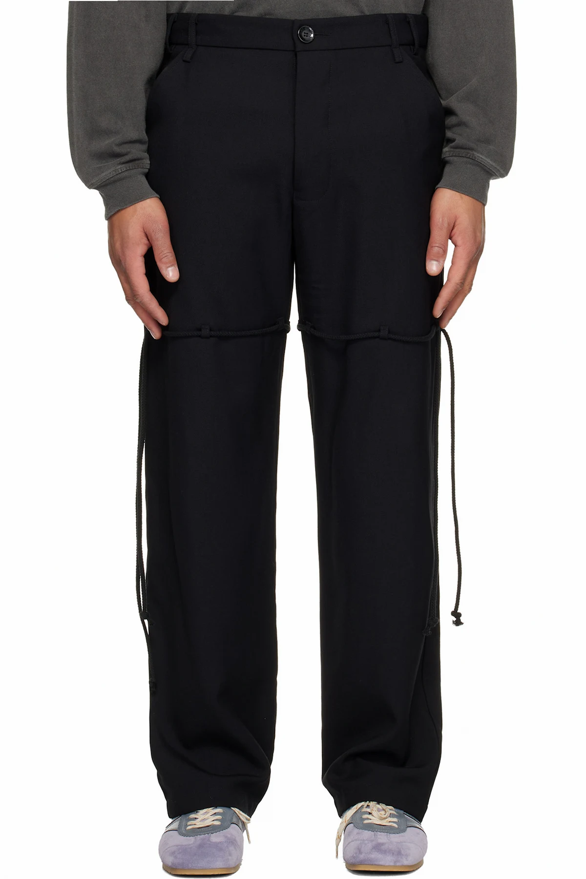 Black Gabardine Dress Trousers