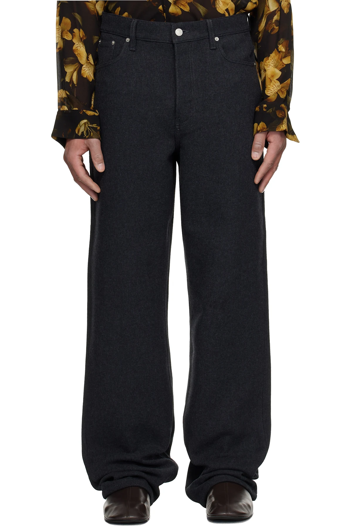 Gray Loose Fit Trousers