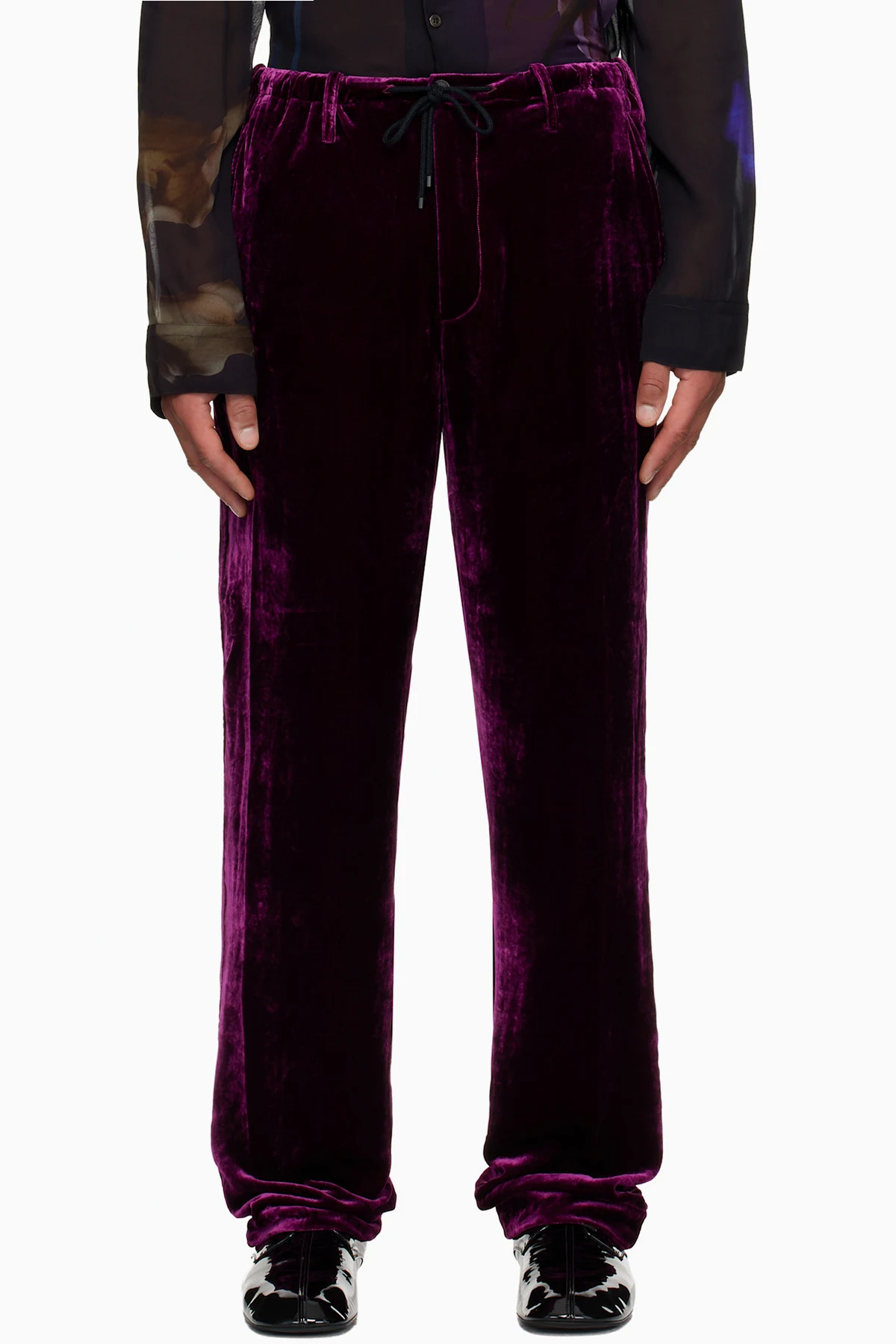 Purple Silk Velvet Trousers