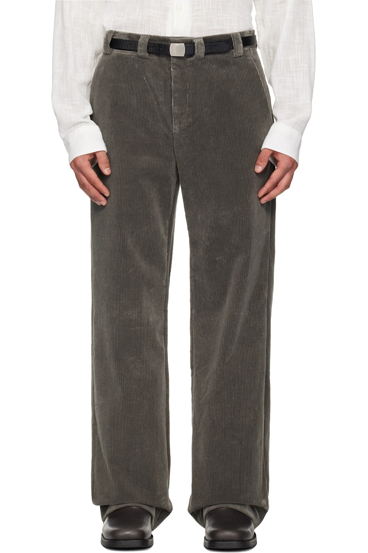 SSENSE Exclusive Gray Corduroy Trousers