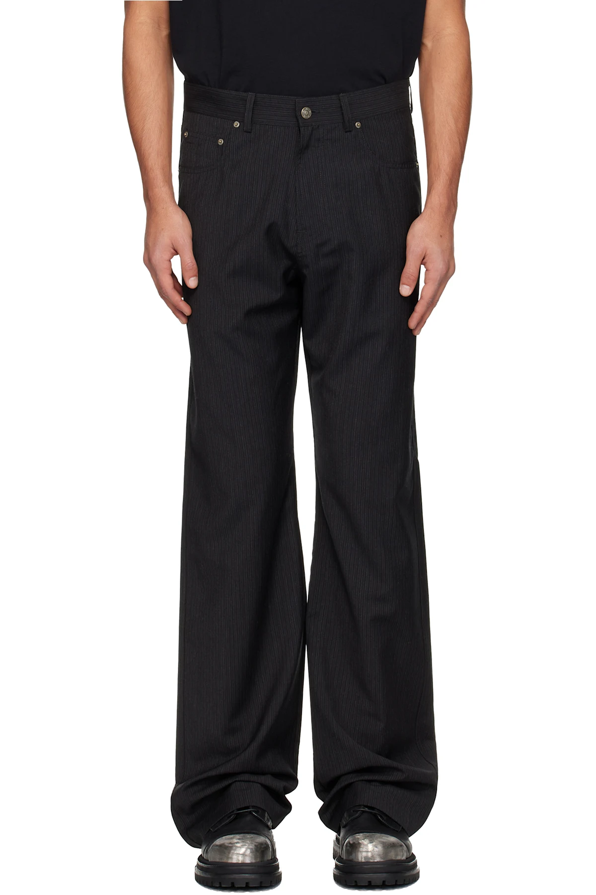 Black Tailored Loose Fivepocket Trousers