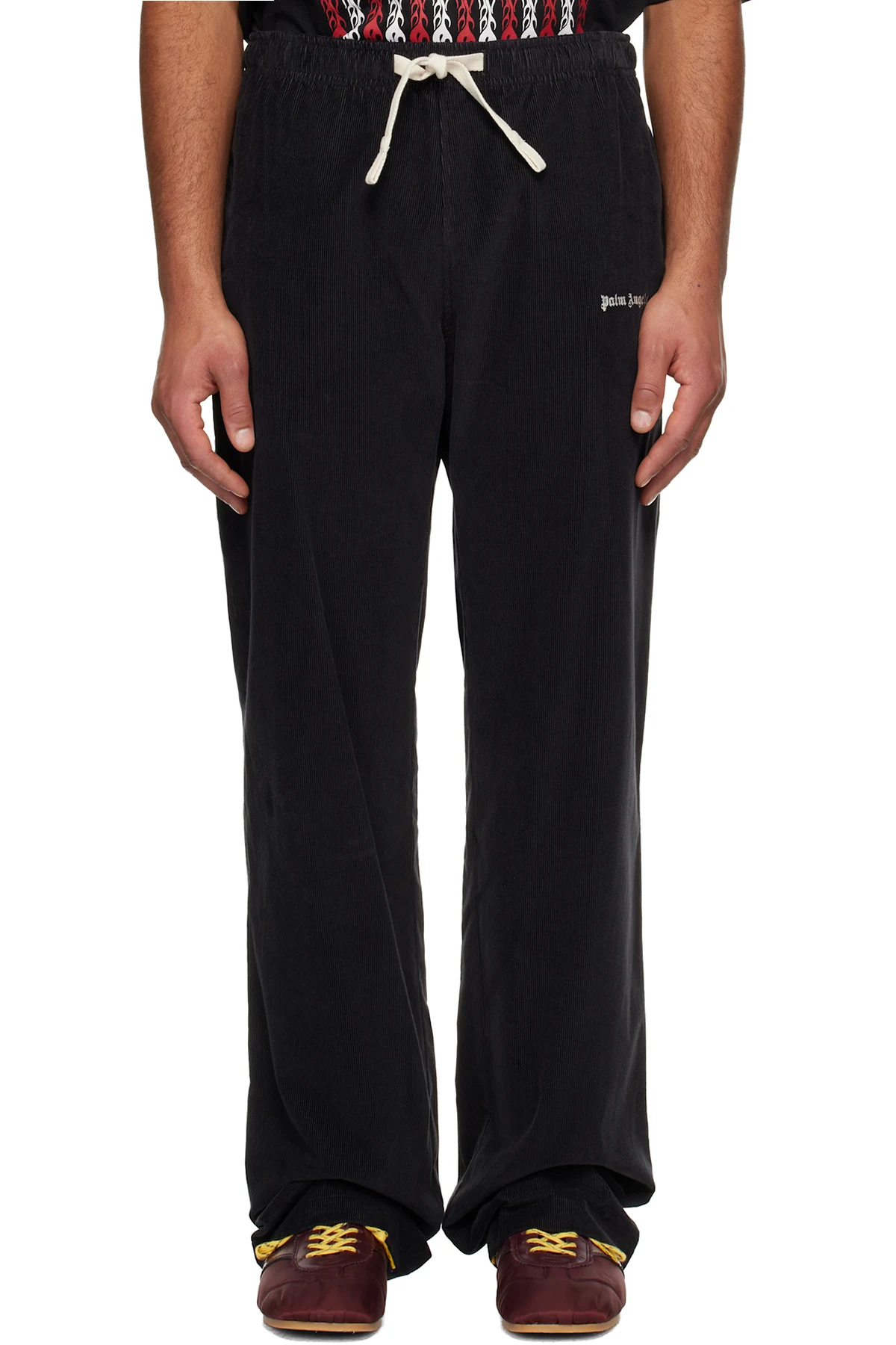 Black Classic Logo Cord Travel Trousers