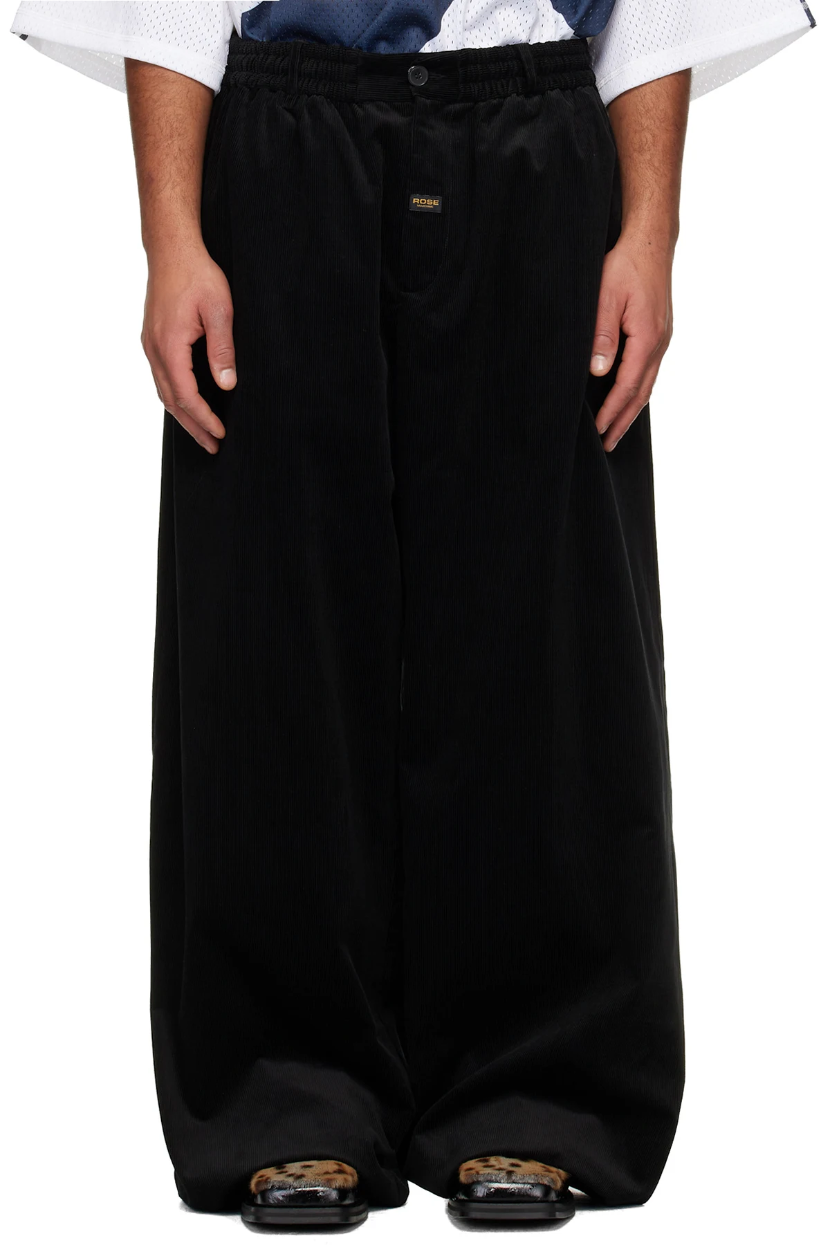 Black Extreme Wide Leg Tailored Trousers