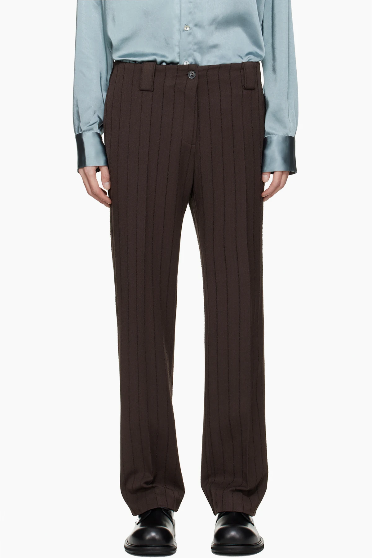 Brown Pinstripe Tailored Trousers