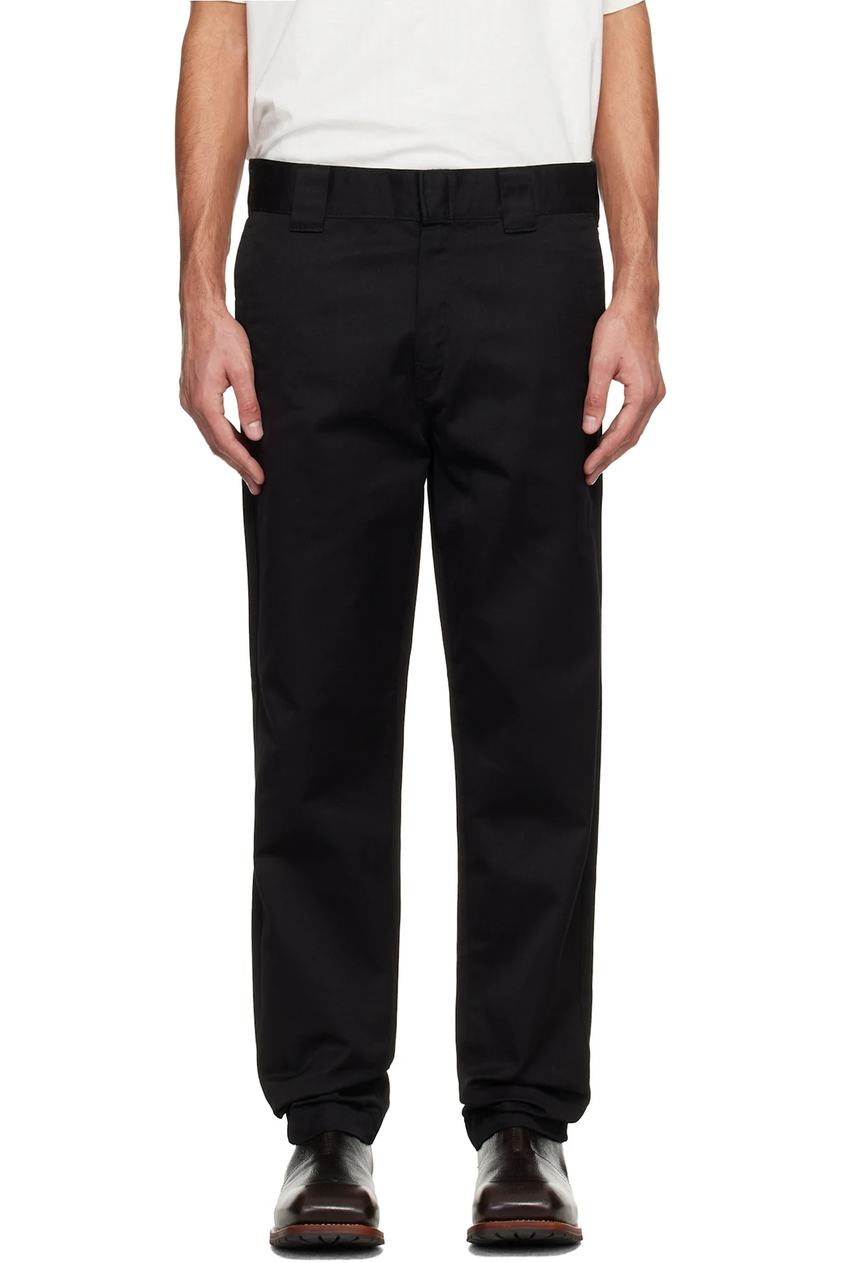Black Rinsed Tapered Master Trousers