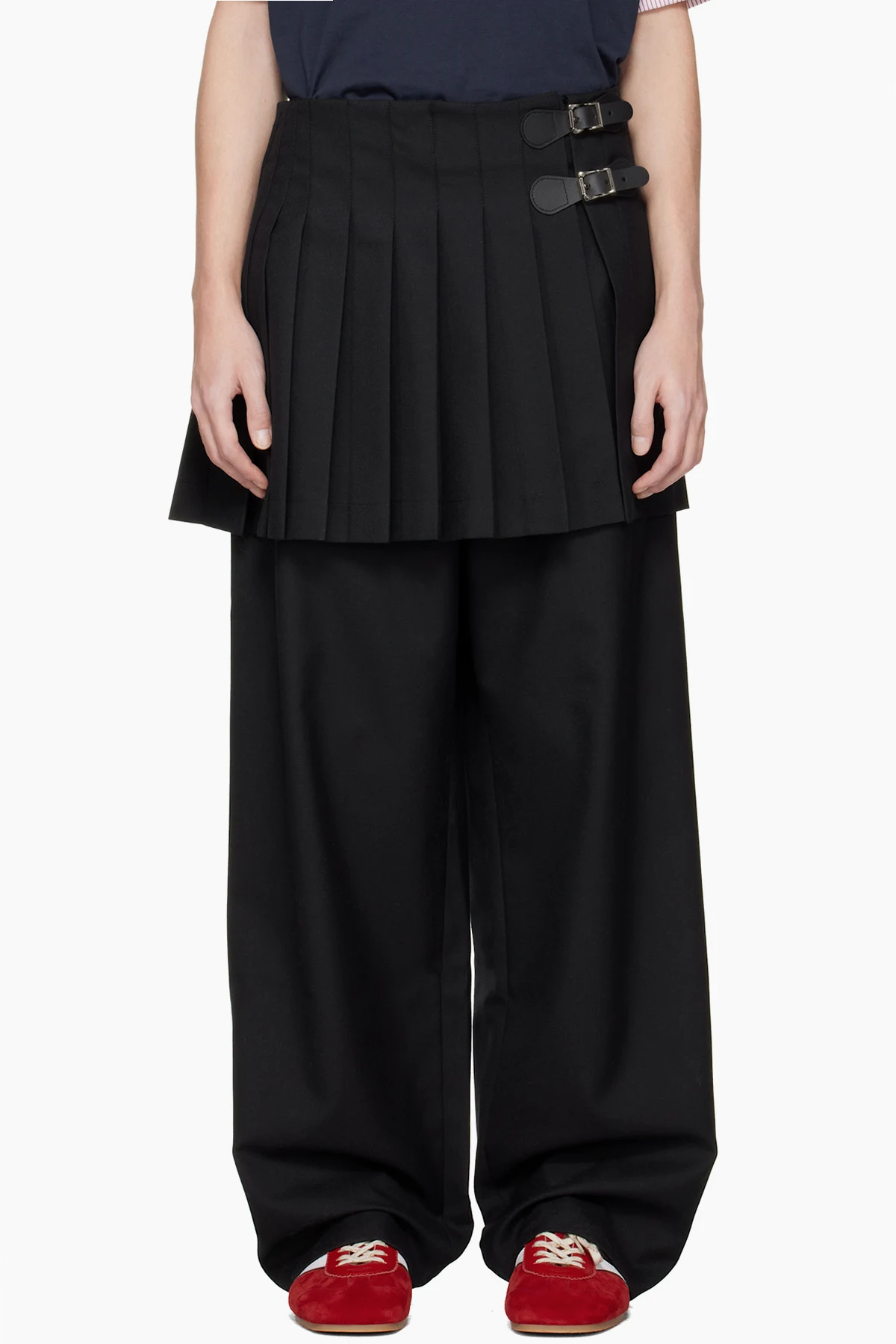 Black Mini Wide Leg Skouser Trousers