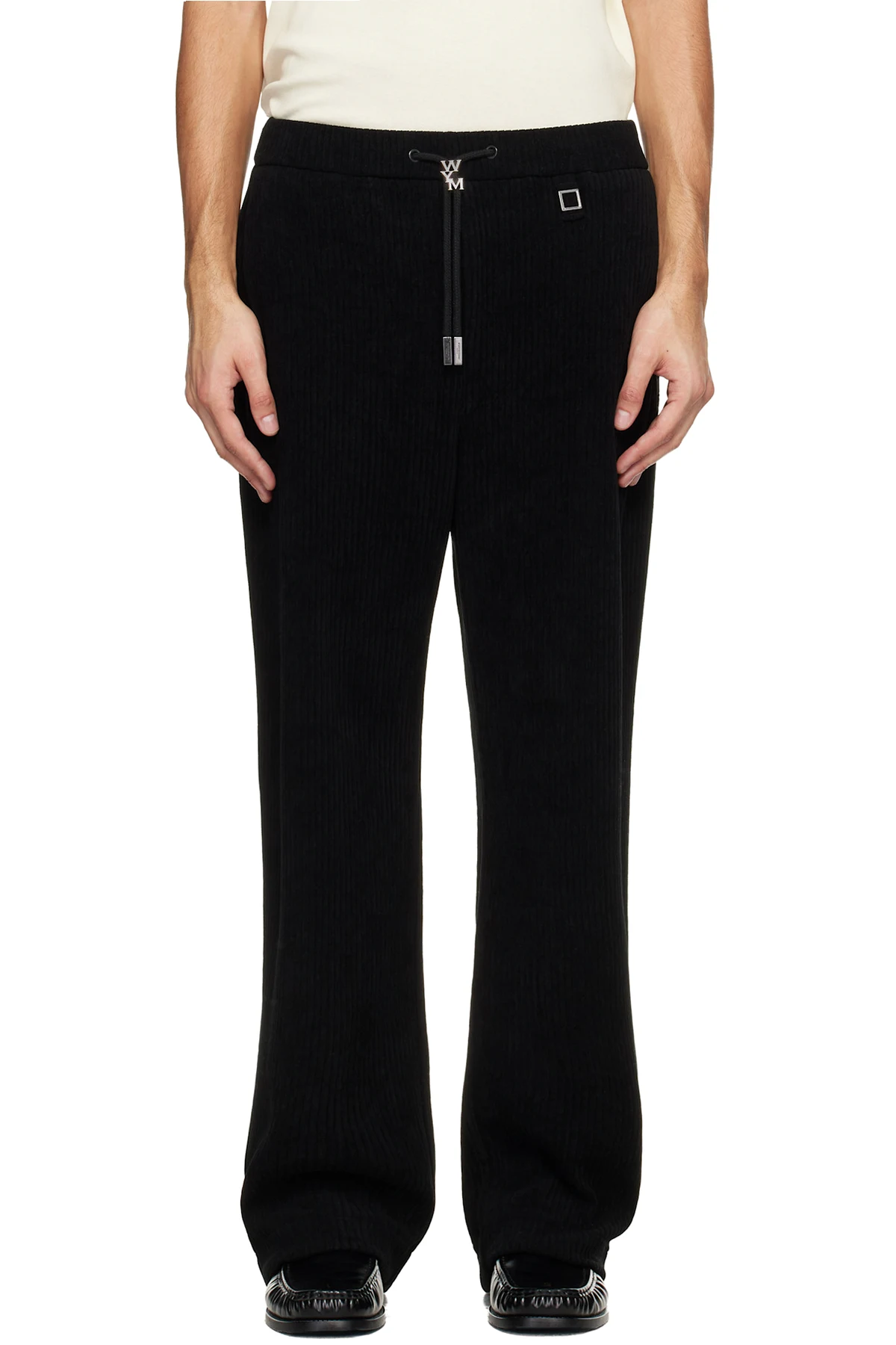 Black Banded Ribbed Sweatpants