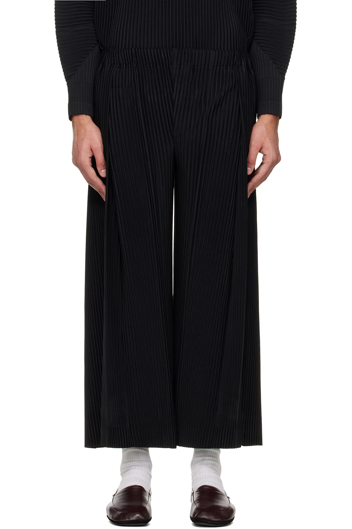 Black Pleats Bottoms 2 Trousers