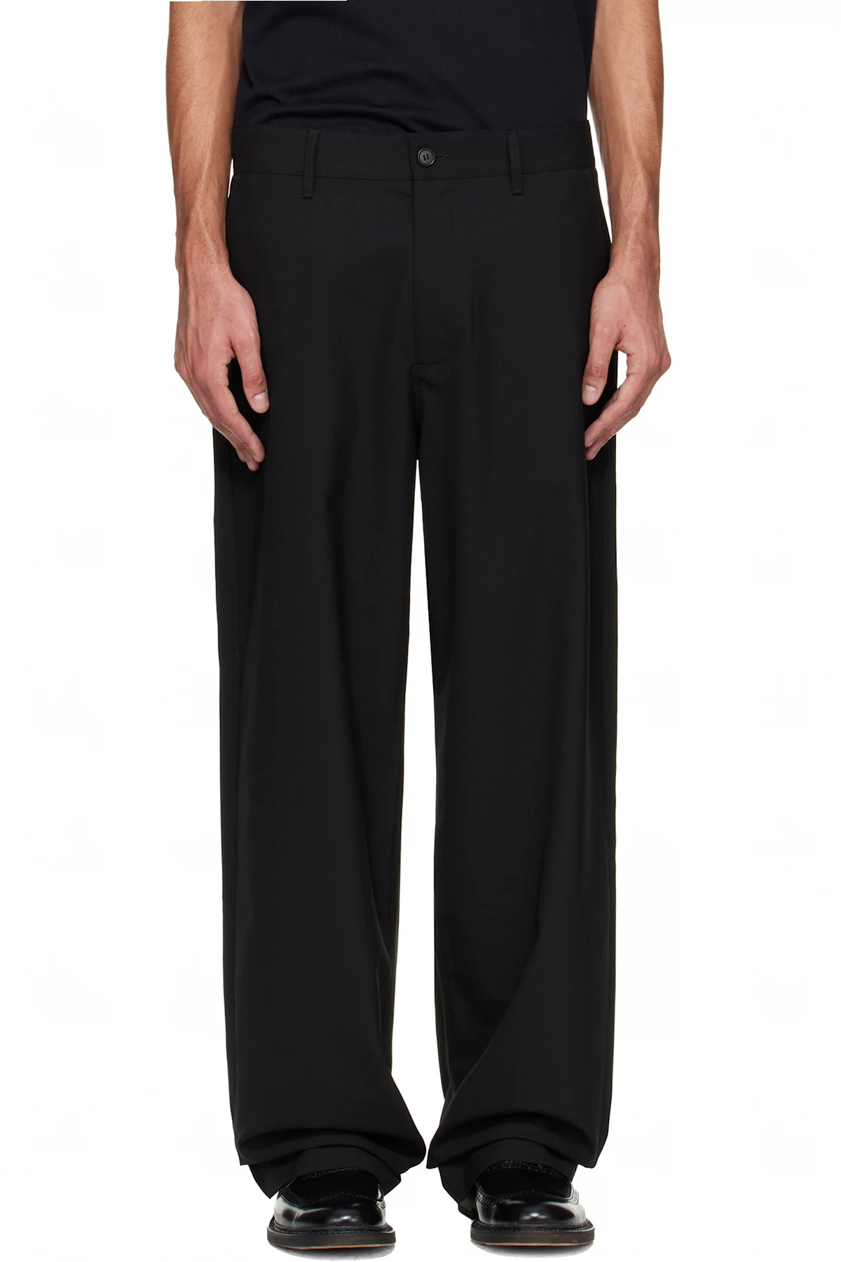 Black Wide-Leg Suit Trousers