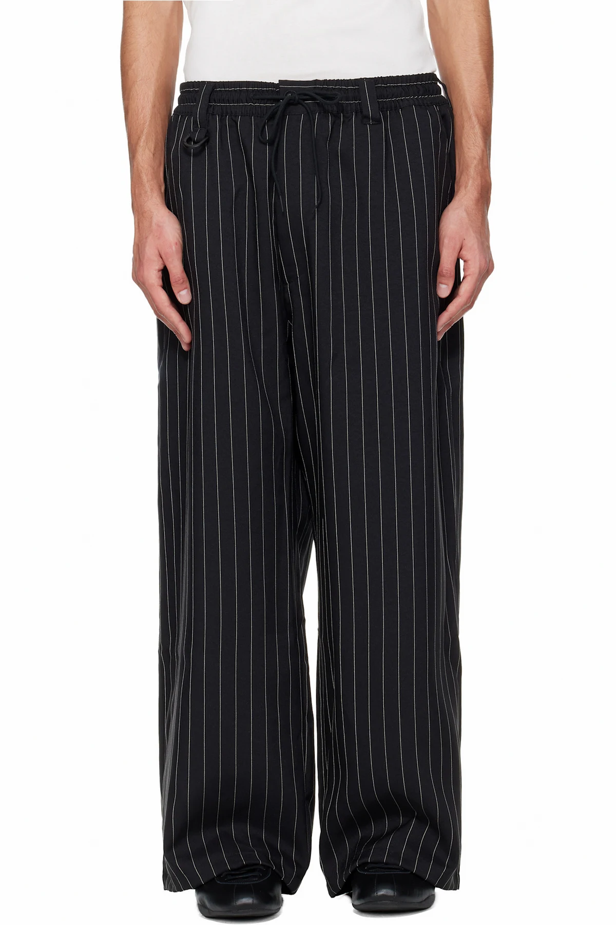 Black Sport Uniform Pinstripe Track Pants