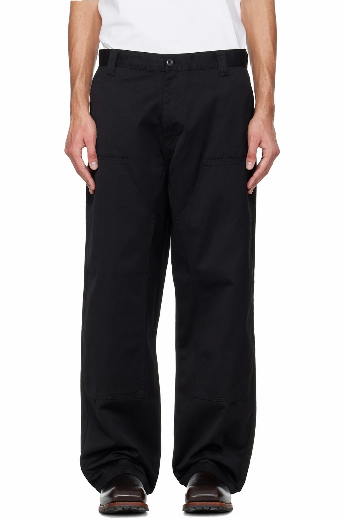 Black Brady Double Knee Chino Trousers