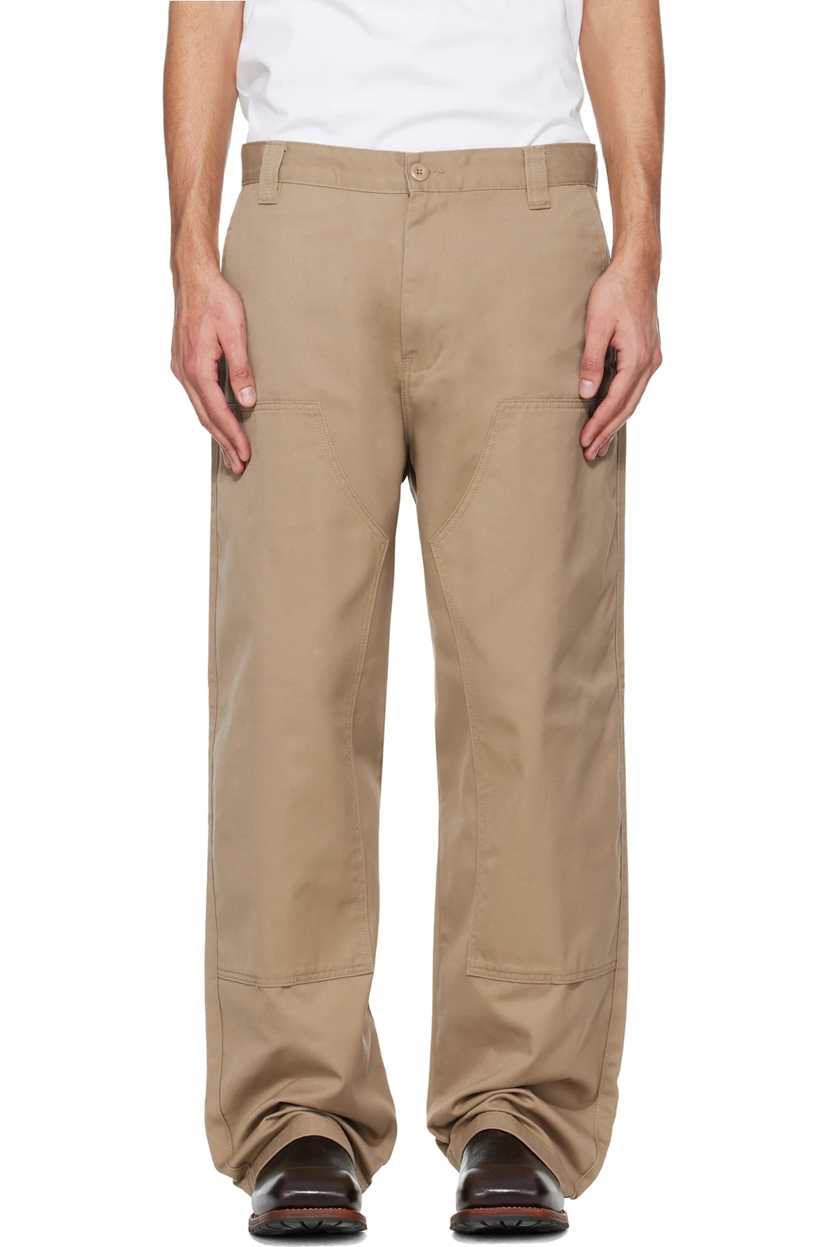 Tan Brady Double Knee Chino Trousers