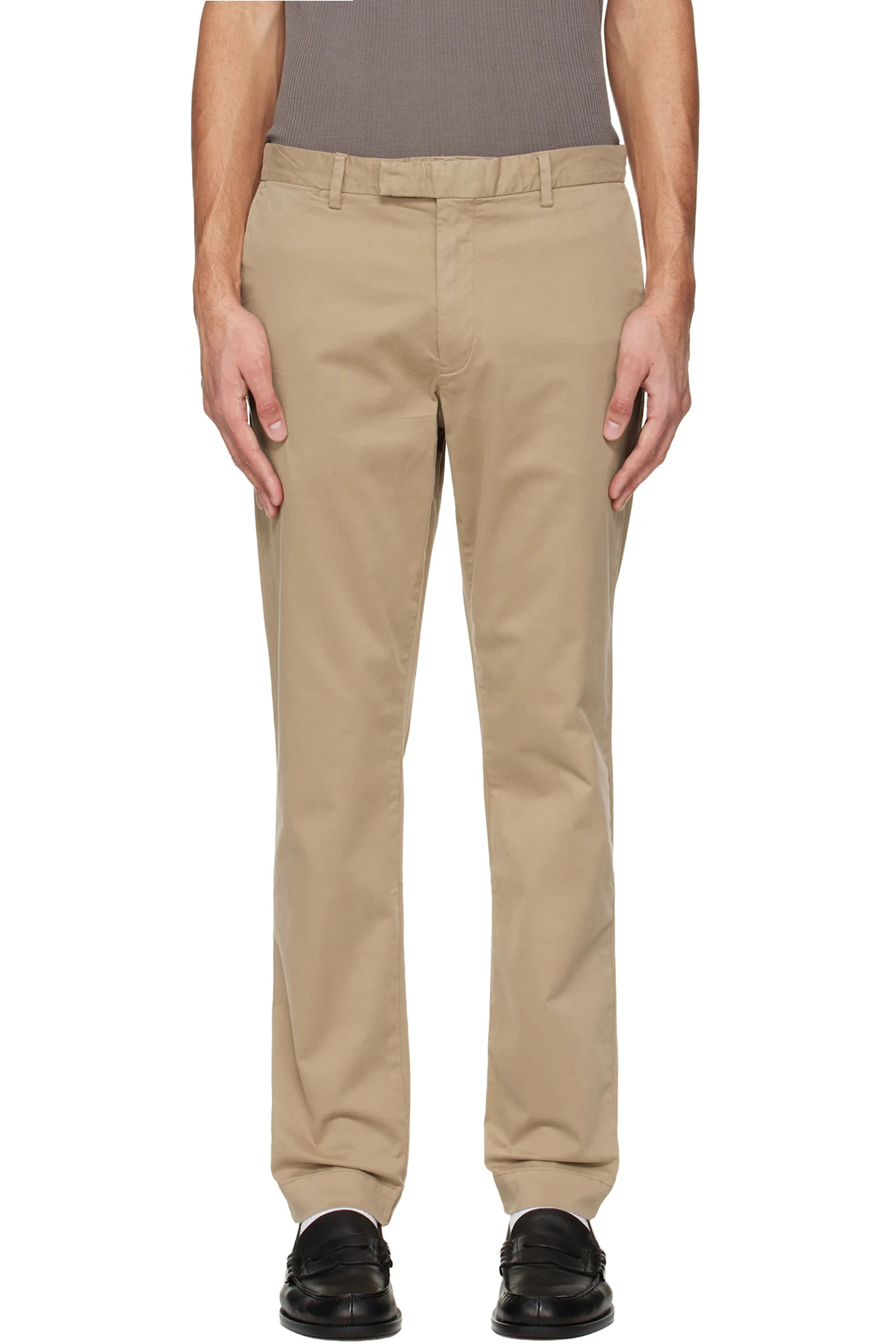 Khaki Jarrett Slim-Fit Sateen Trousers