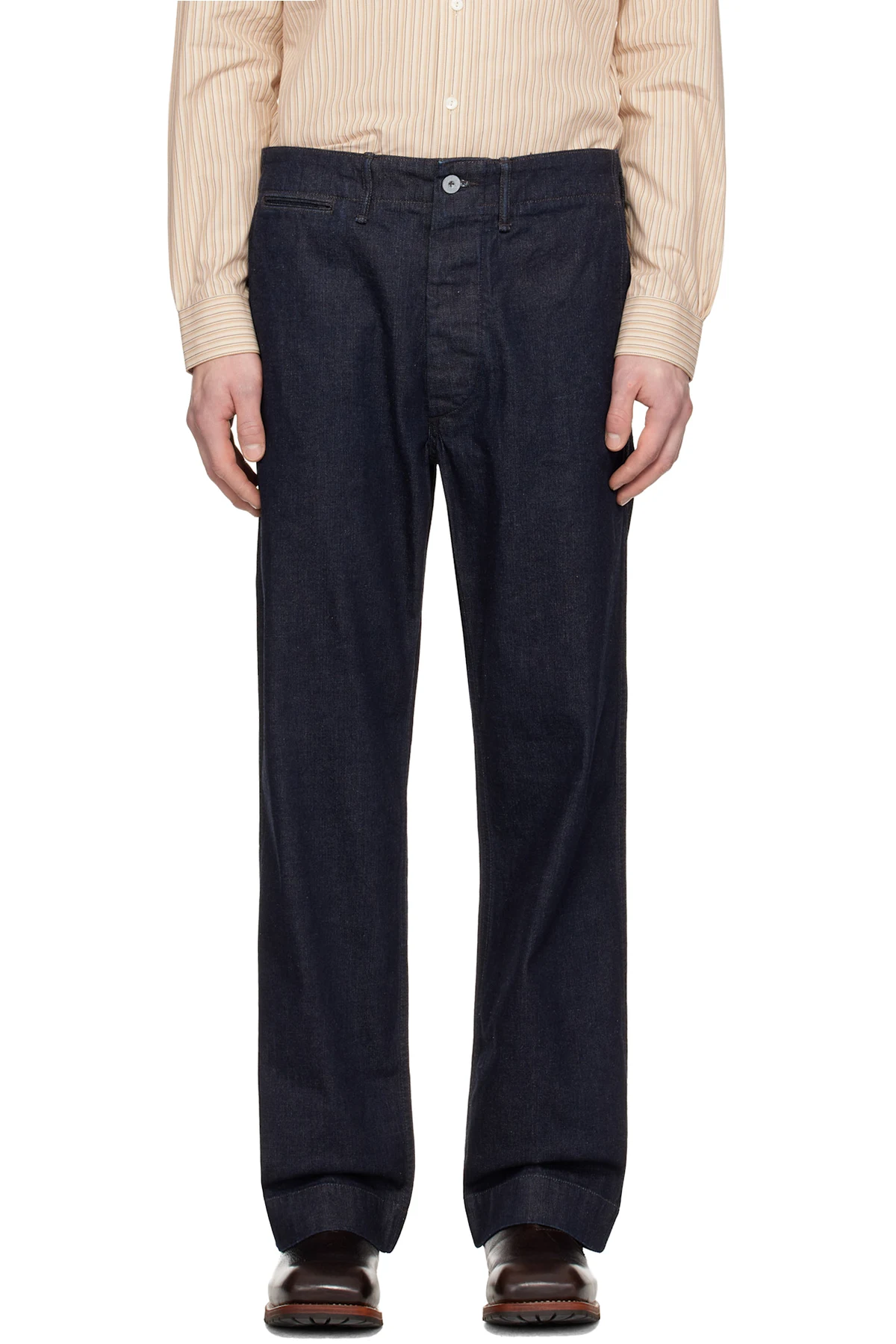 Navy Indigo Rinsed Denim Field Trousers