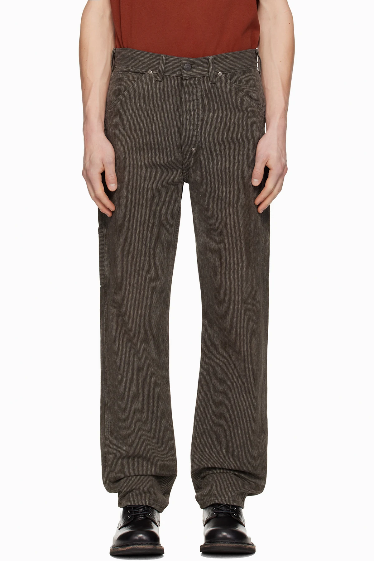 Brown Hamilton Flat Front Trousers