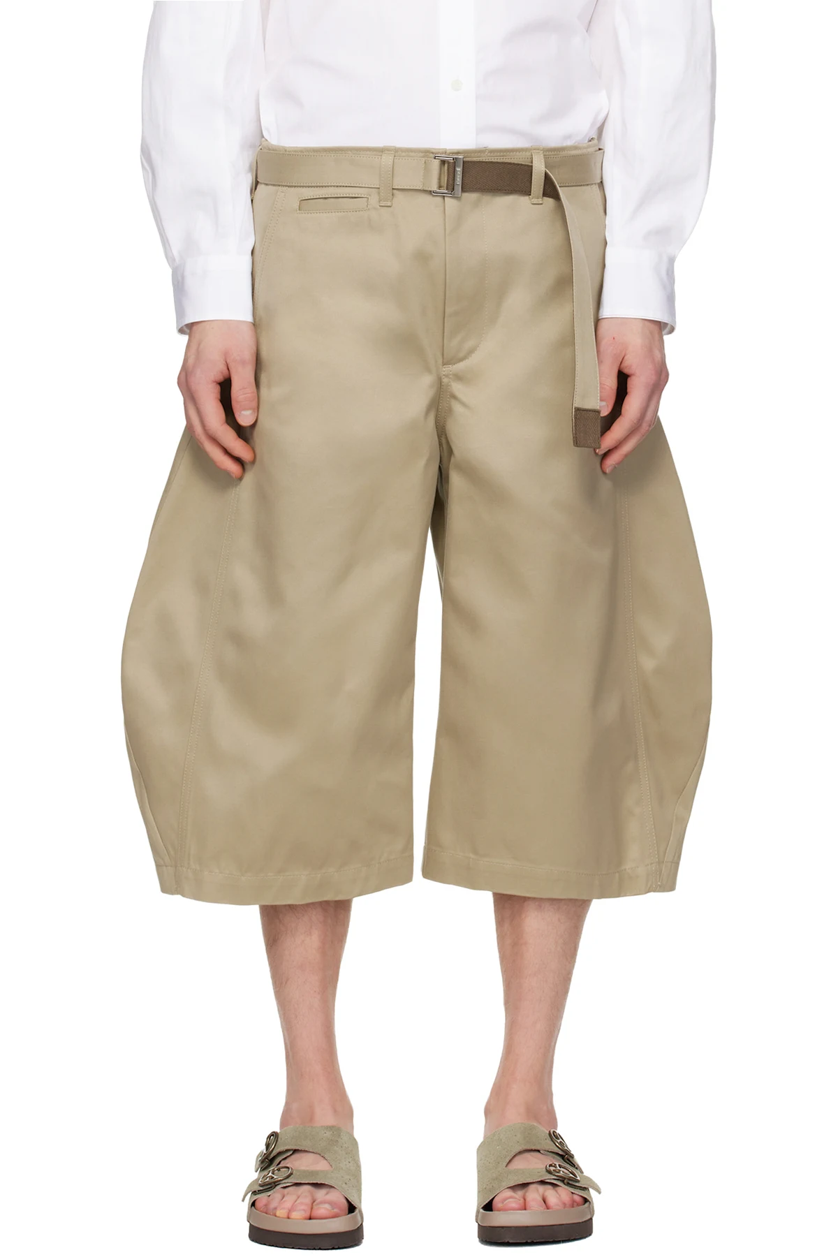 Beige Cotton Chino Trousers