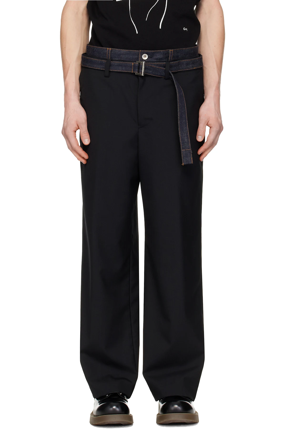 Black Suiting & Denim Trousers