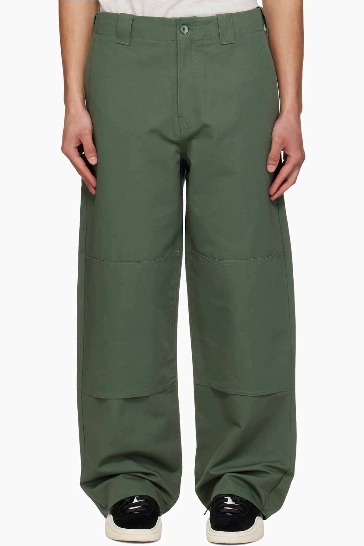 Khaki Kenzo Paris Double Knee Chino Trousers