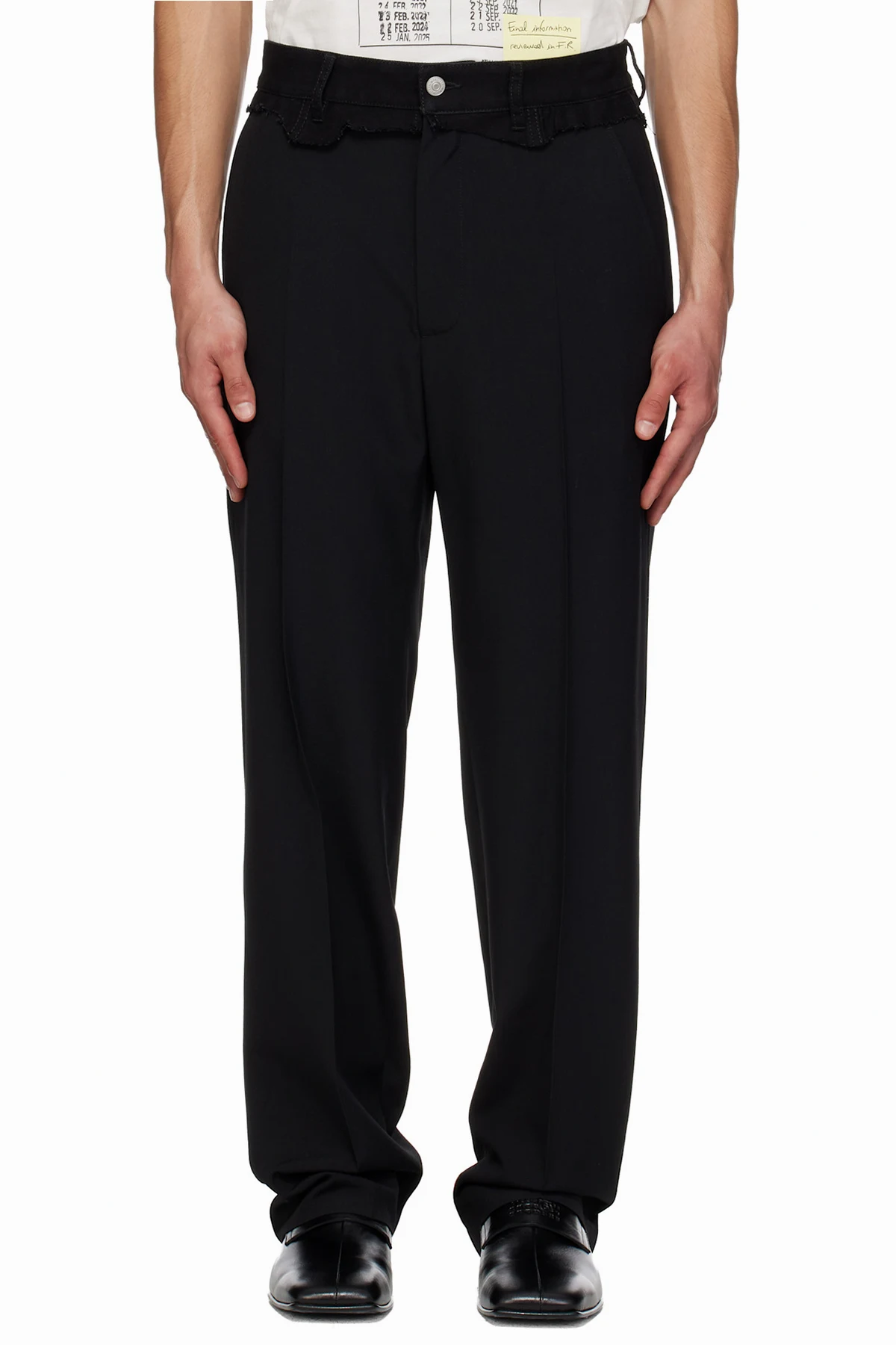 Black Replaced Waist Trousers