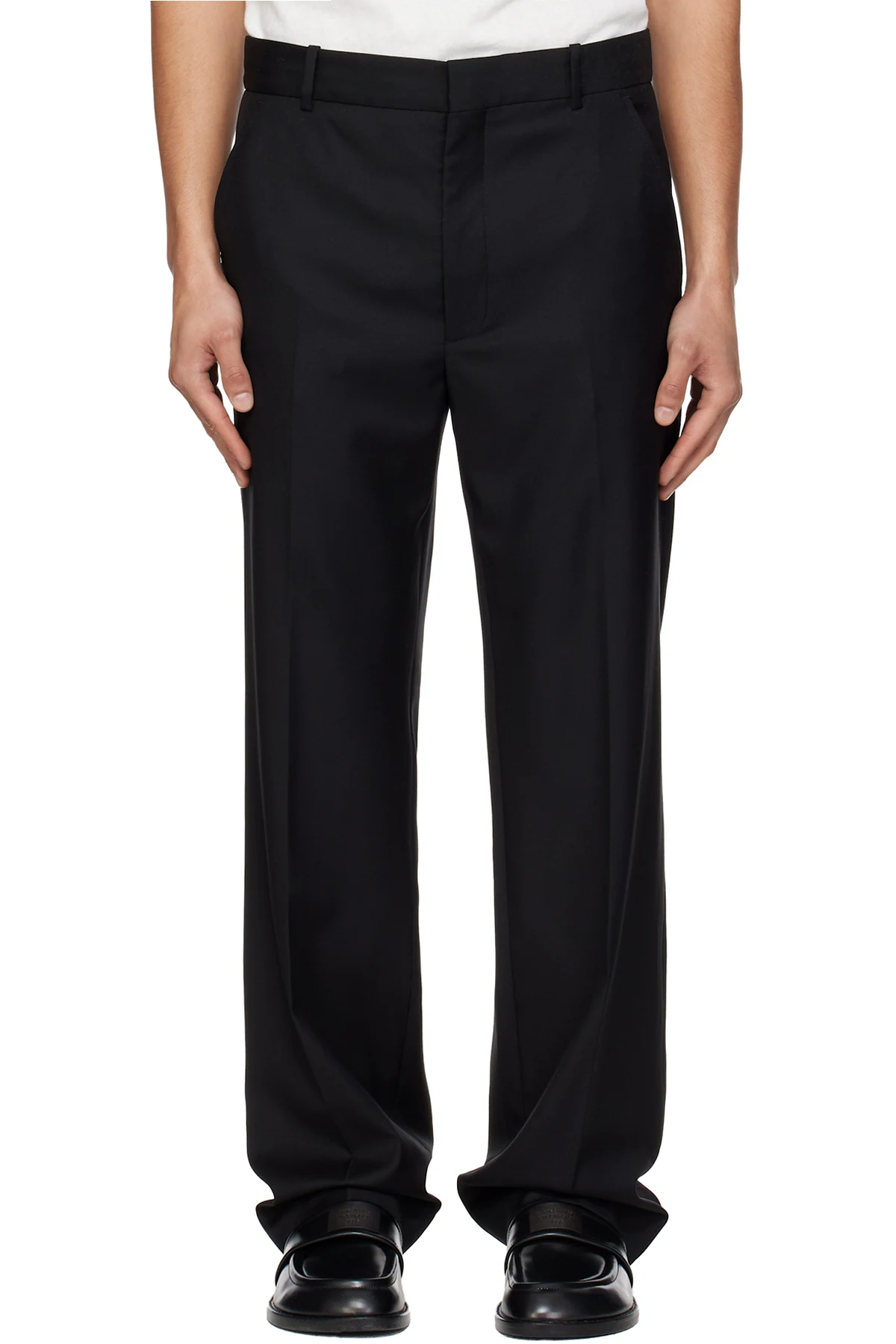 Black Kenzo Paris Straight Tailored Trousers