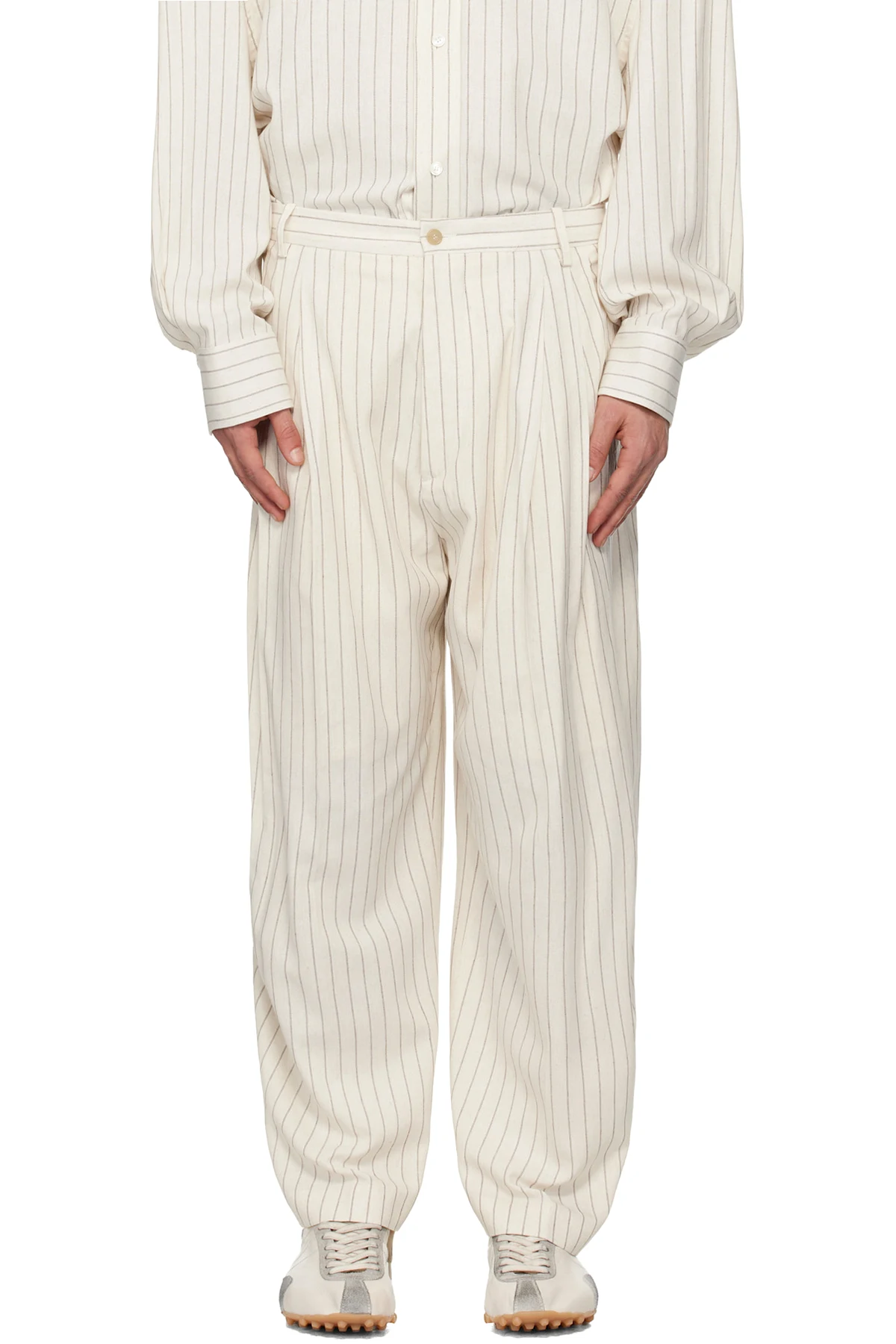 Off-White Pinstripe Trousers