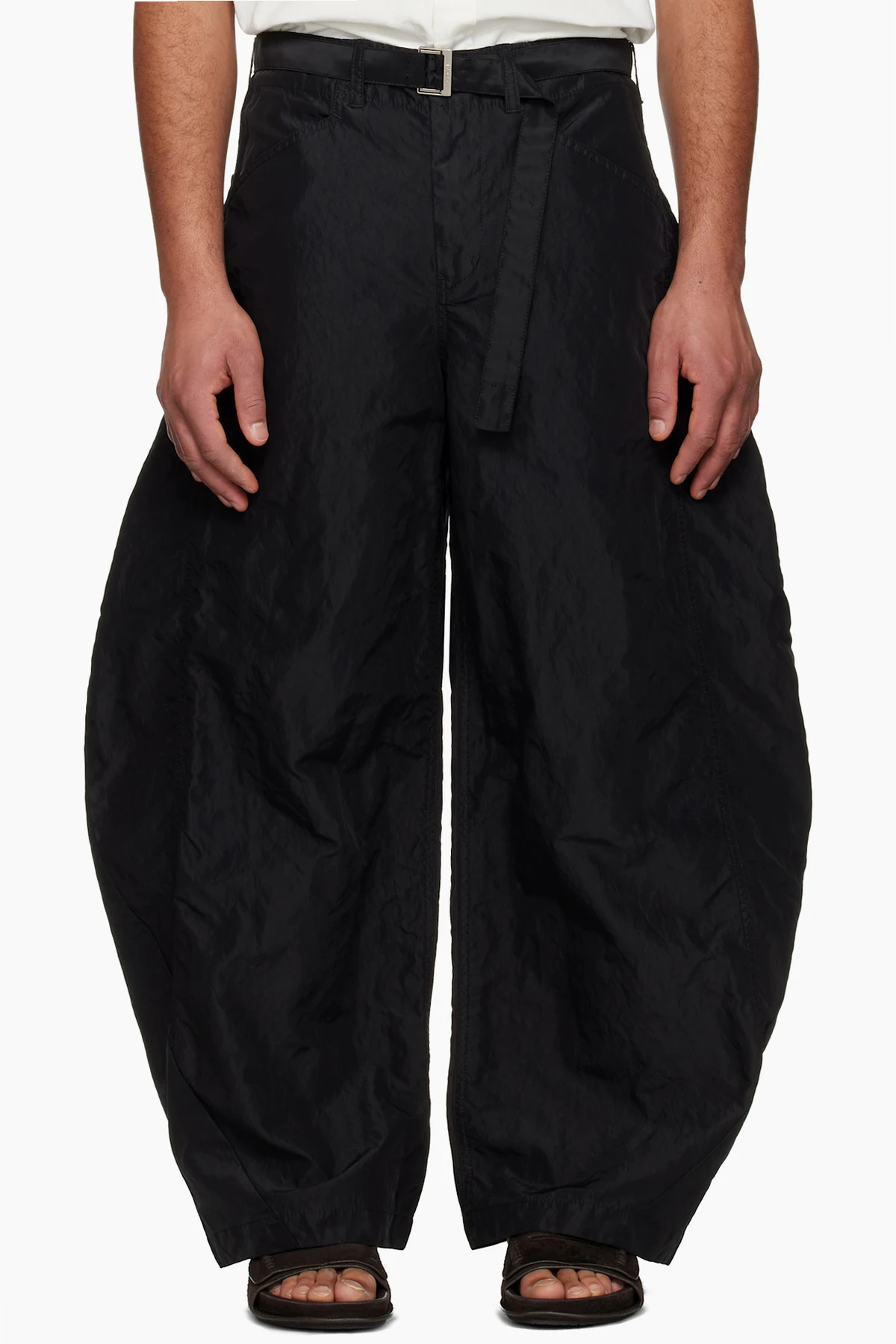 Black Treated Nylon Twill Trousers