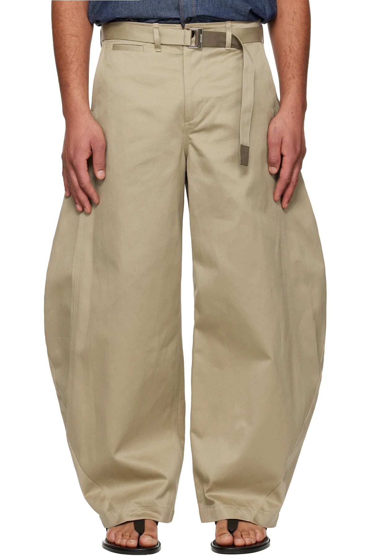 Taupe Cotton Chino Trousers