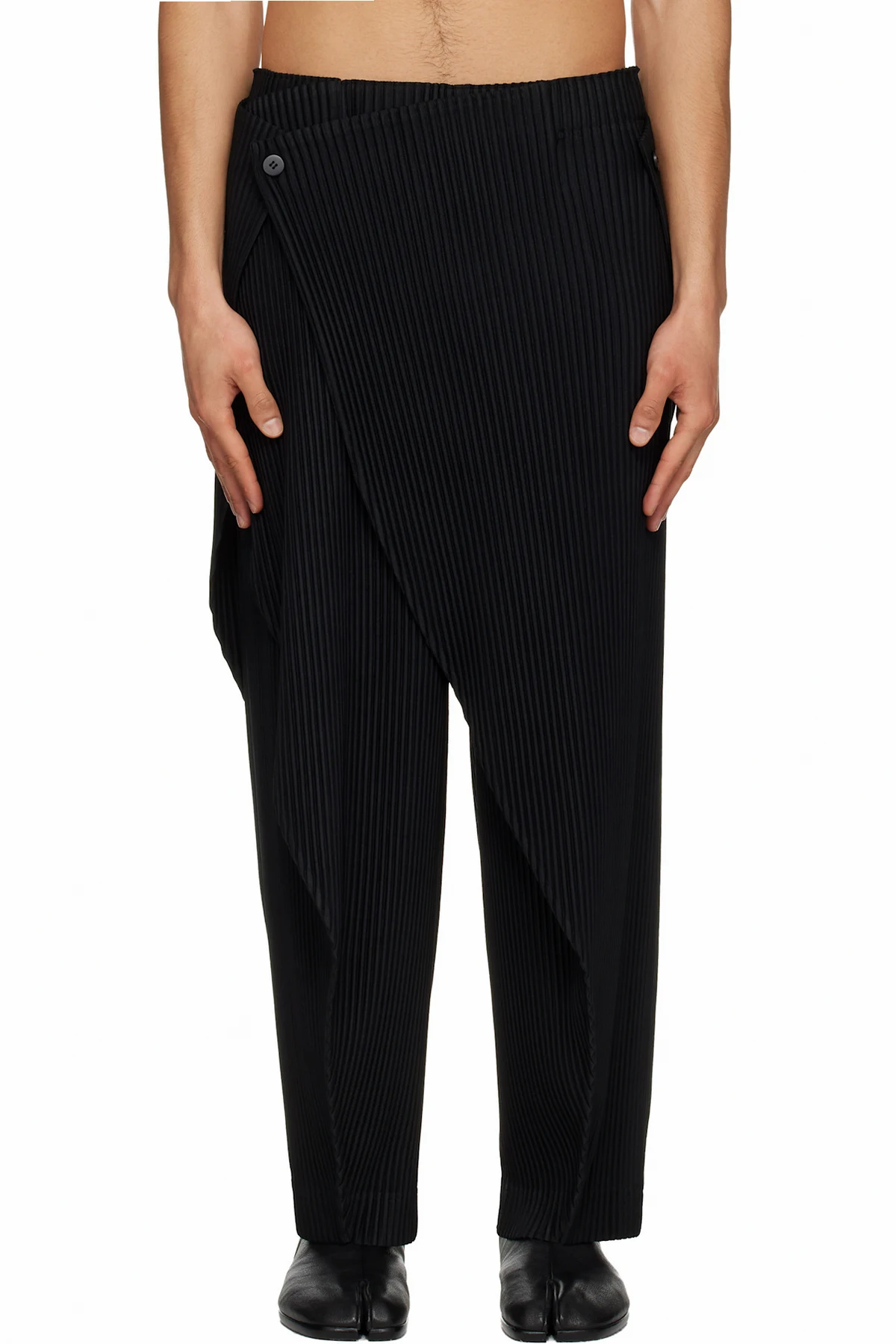 Black Pleats Bottoms 1 Trousers