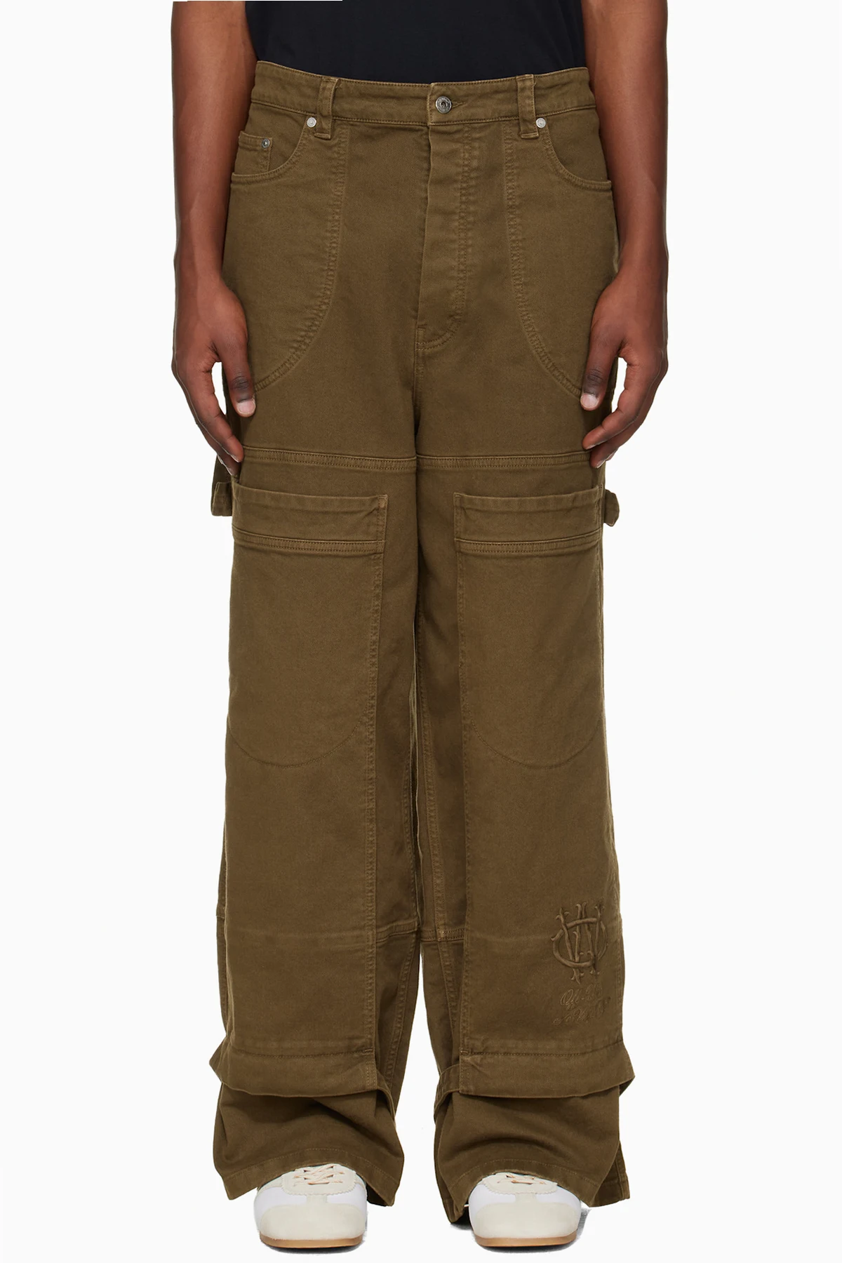 Khaki Gothic Drill Relaxed Trousers