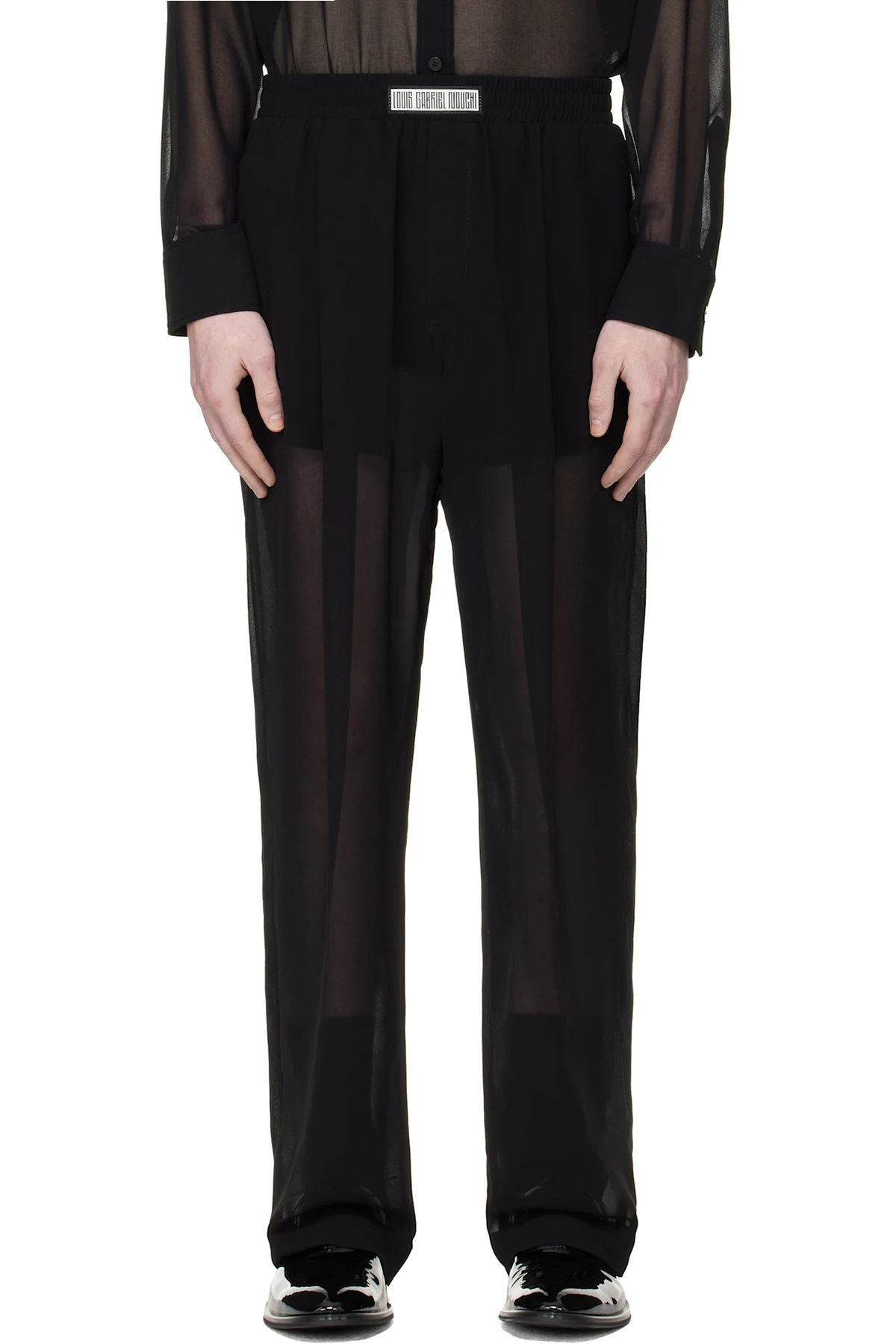 Black Jogging Large Transparent Trousers