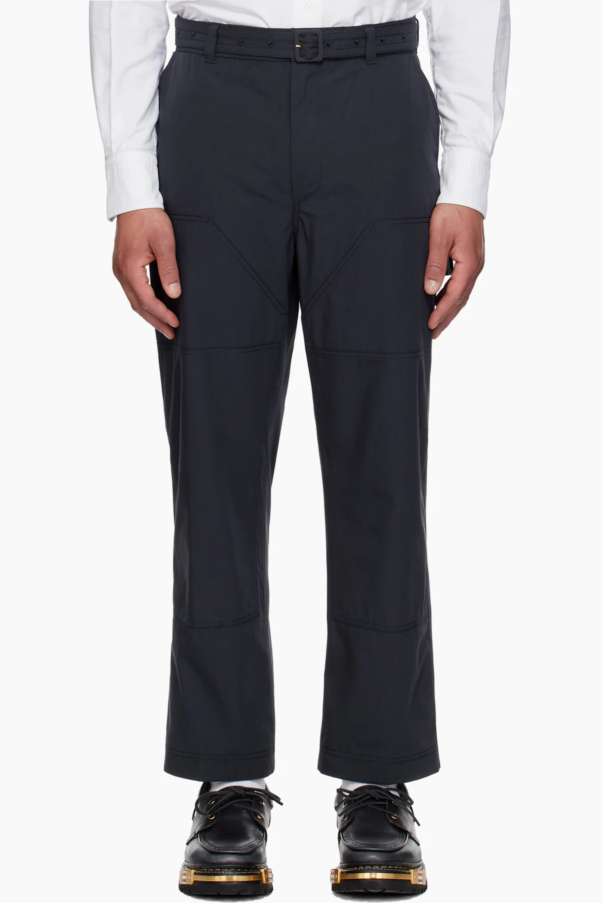 Navy Cotton Suiting Carpenter Trousers