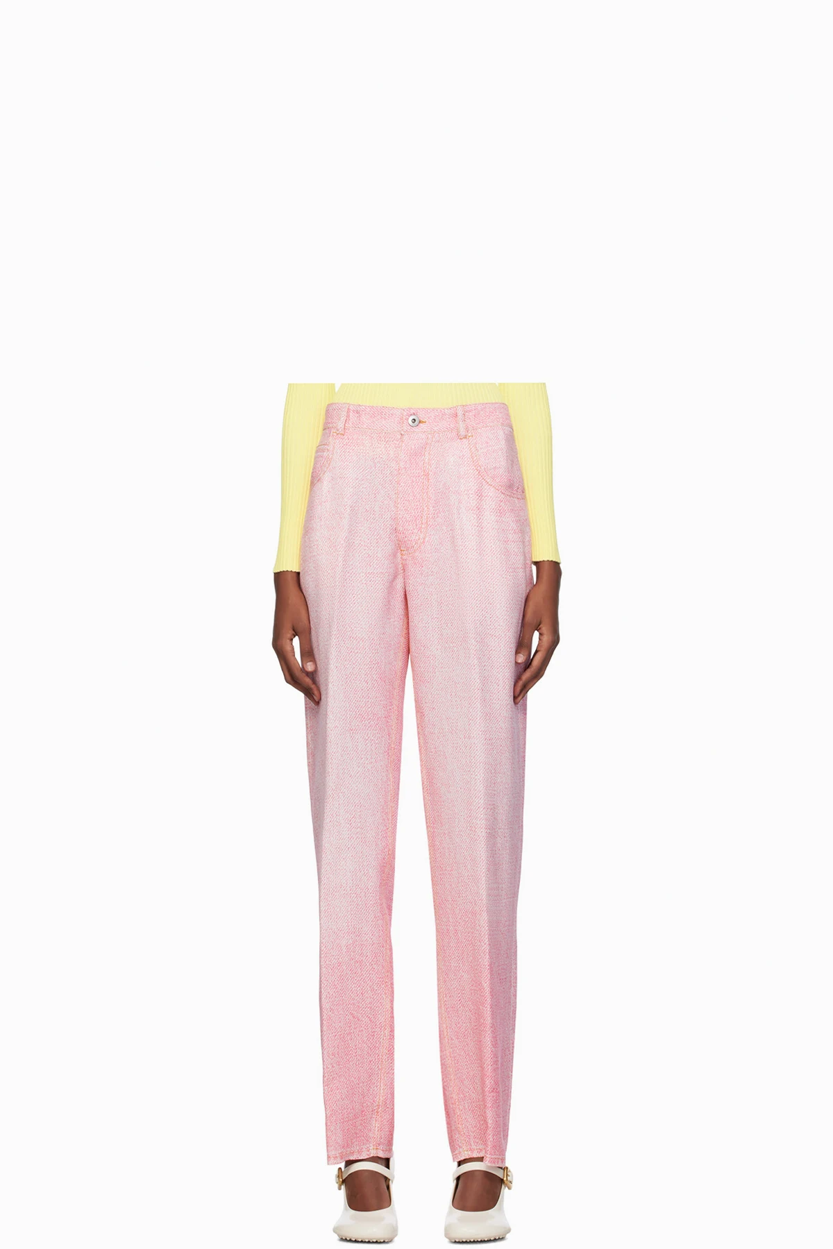 Pink & White Printed Trousers
