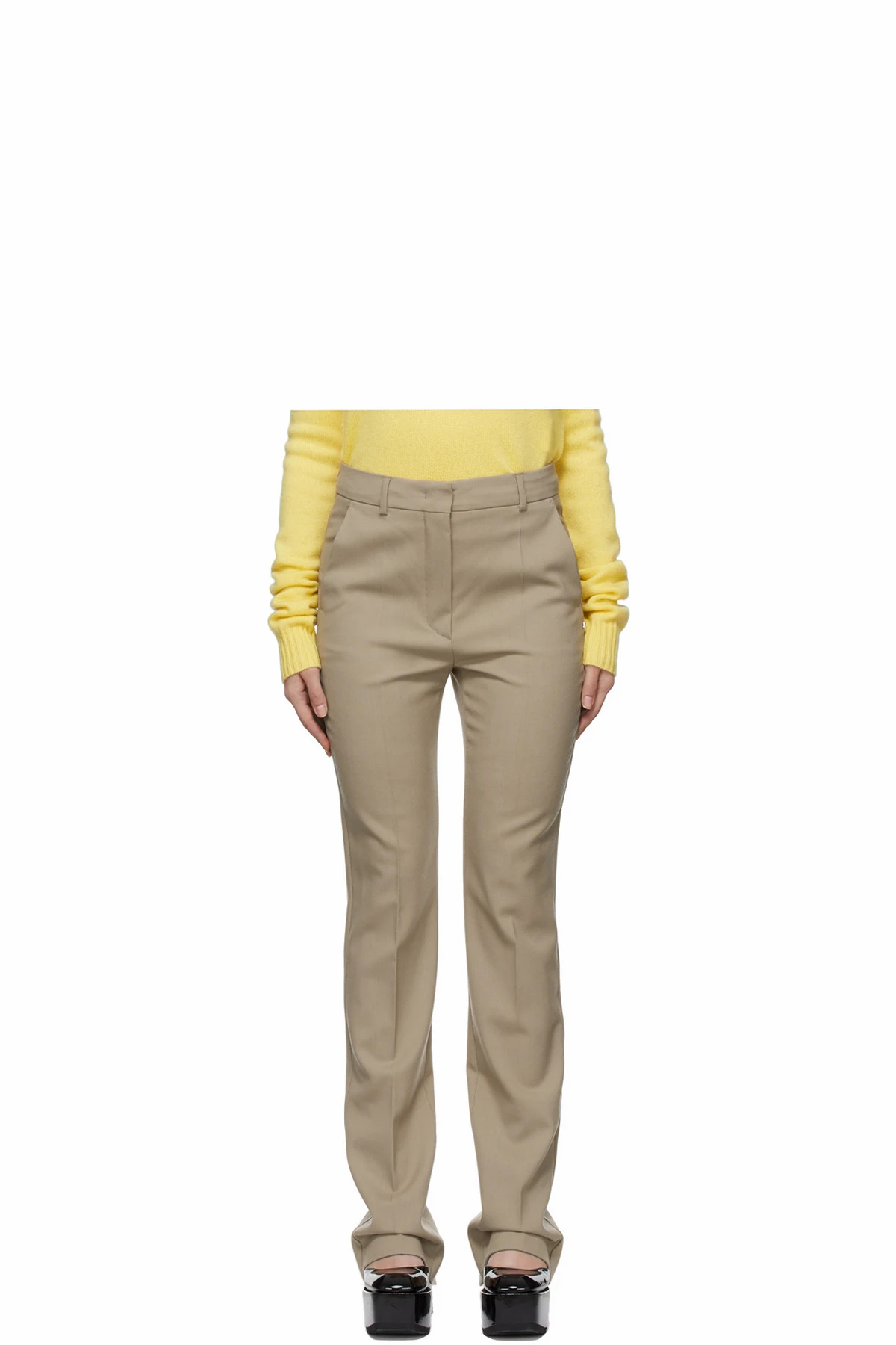 Tan Pure Wool Simone Trousers