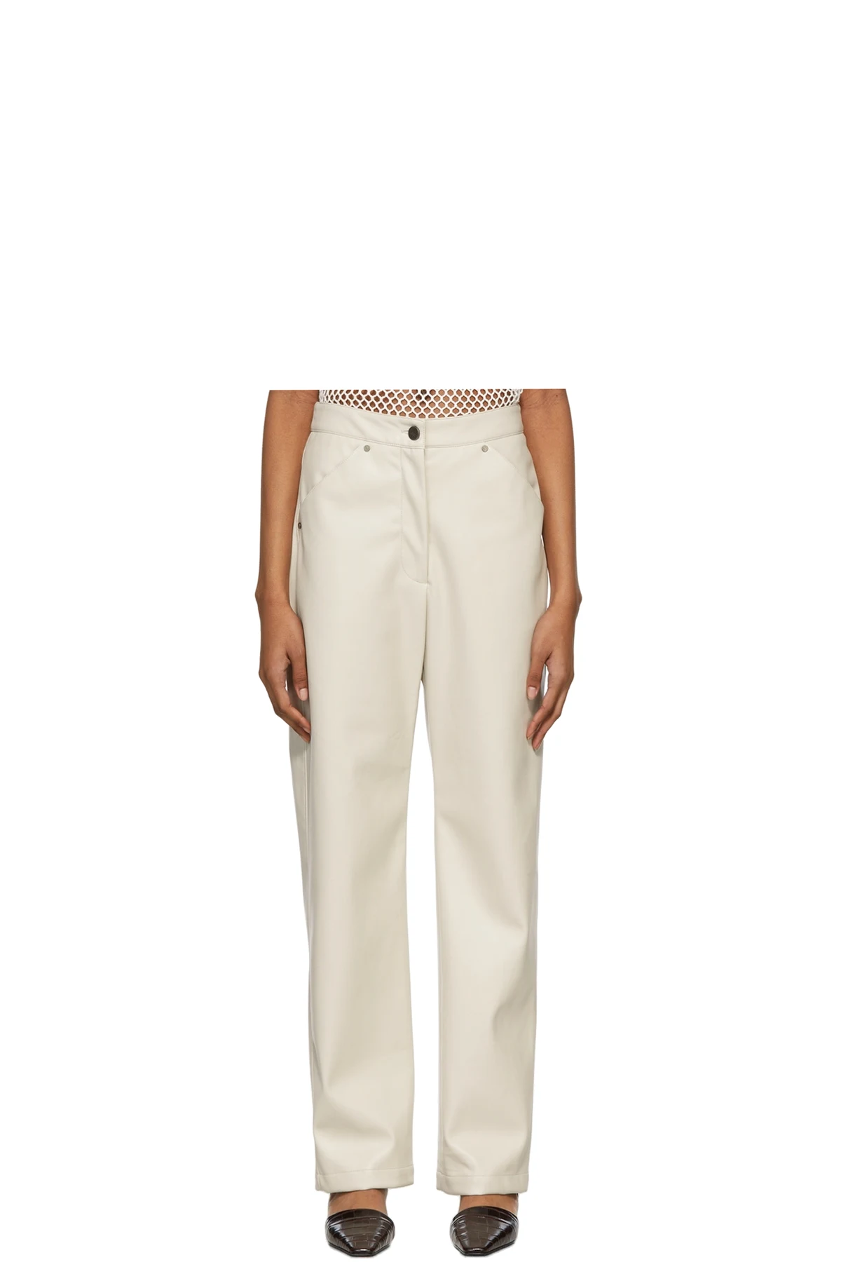 Off-White Vegan Leather Eve Trousers