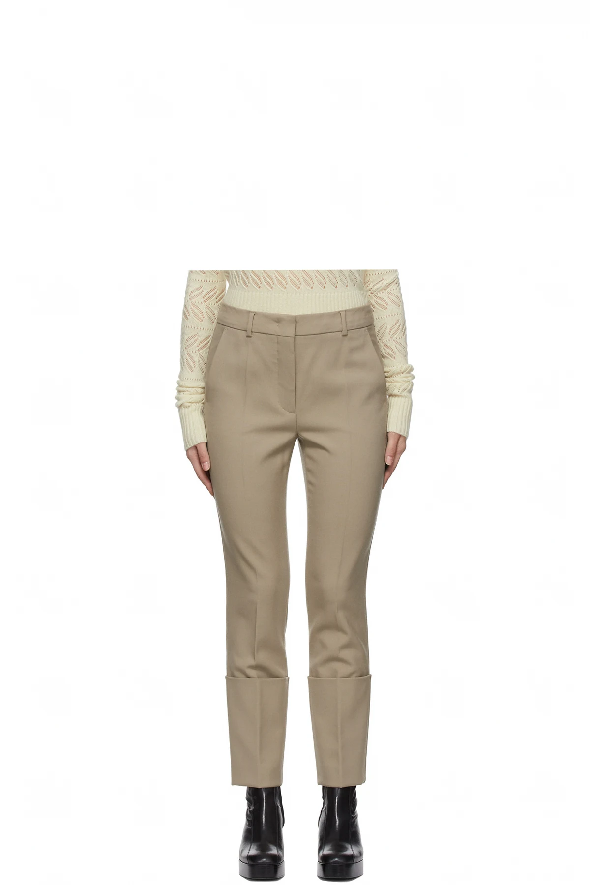 Beige Peonie Trousers