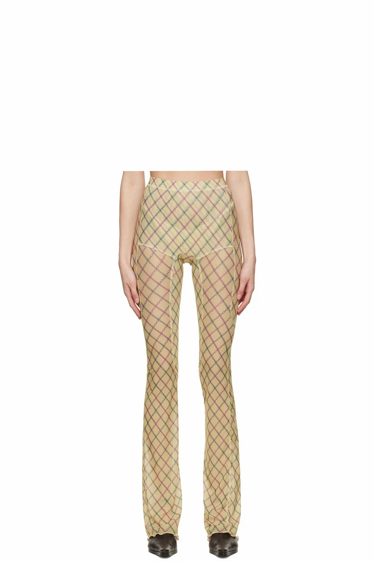 Yellow Polyester Trousers