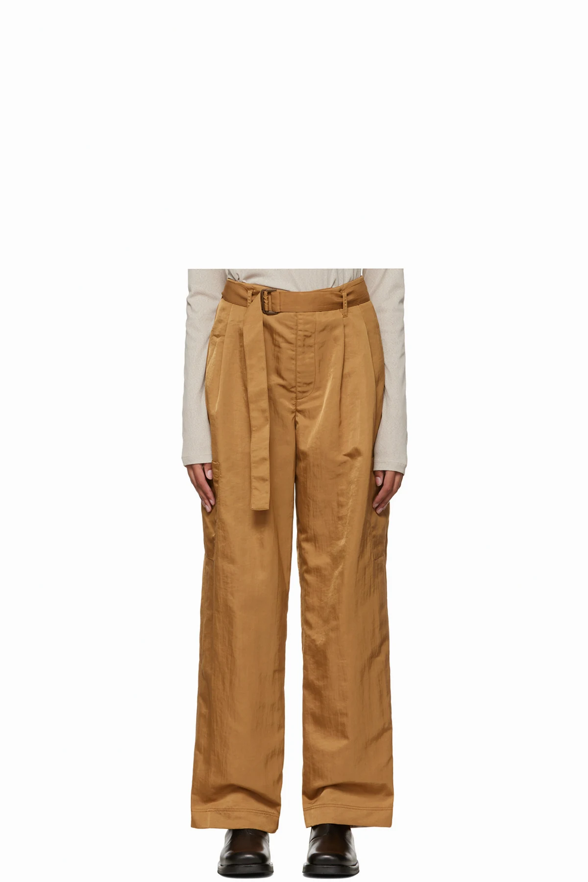 Tan Cinch Belt Trousers