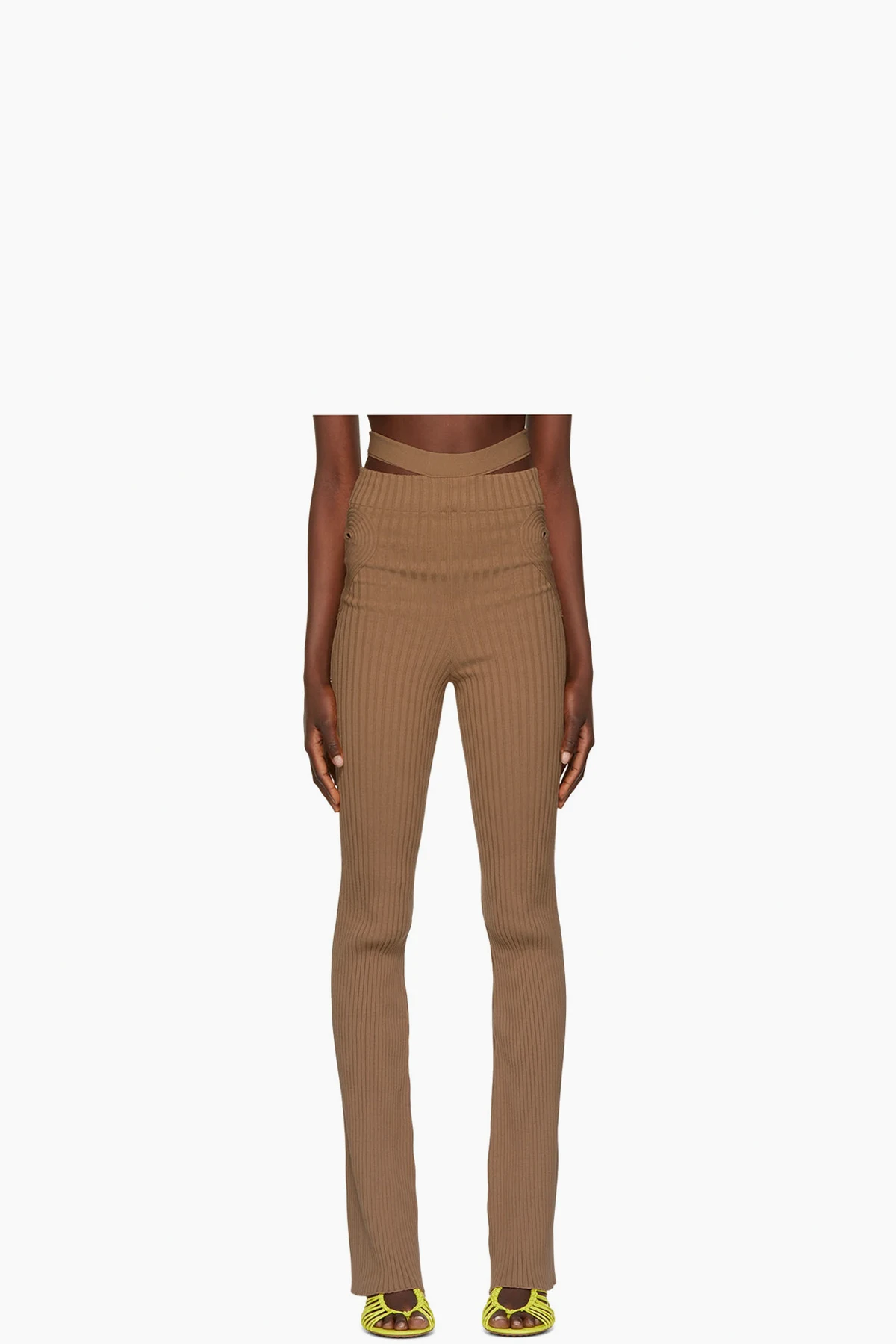 Tan Cut-Out Trousers