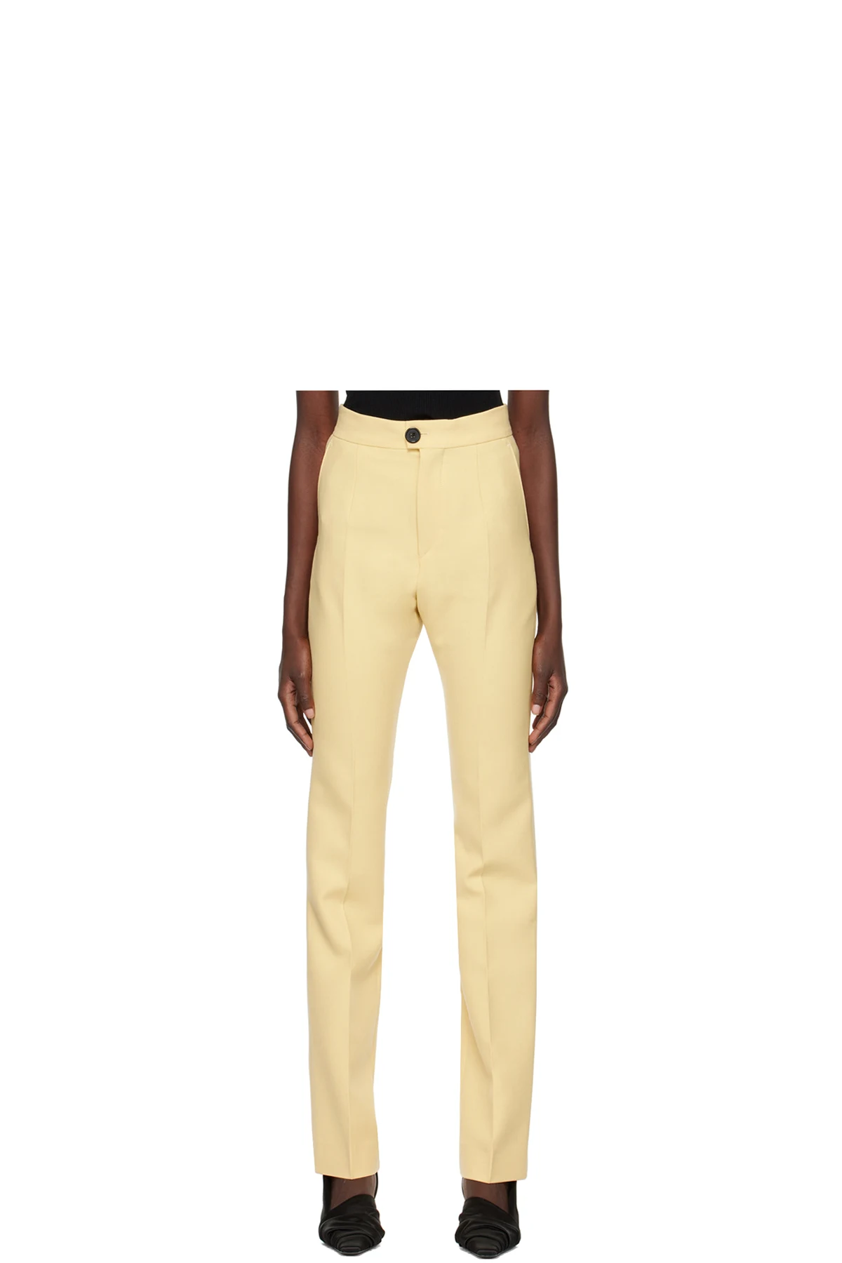 Yellow Slim Leg Trousers