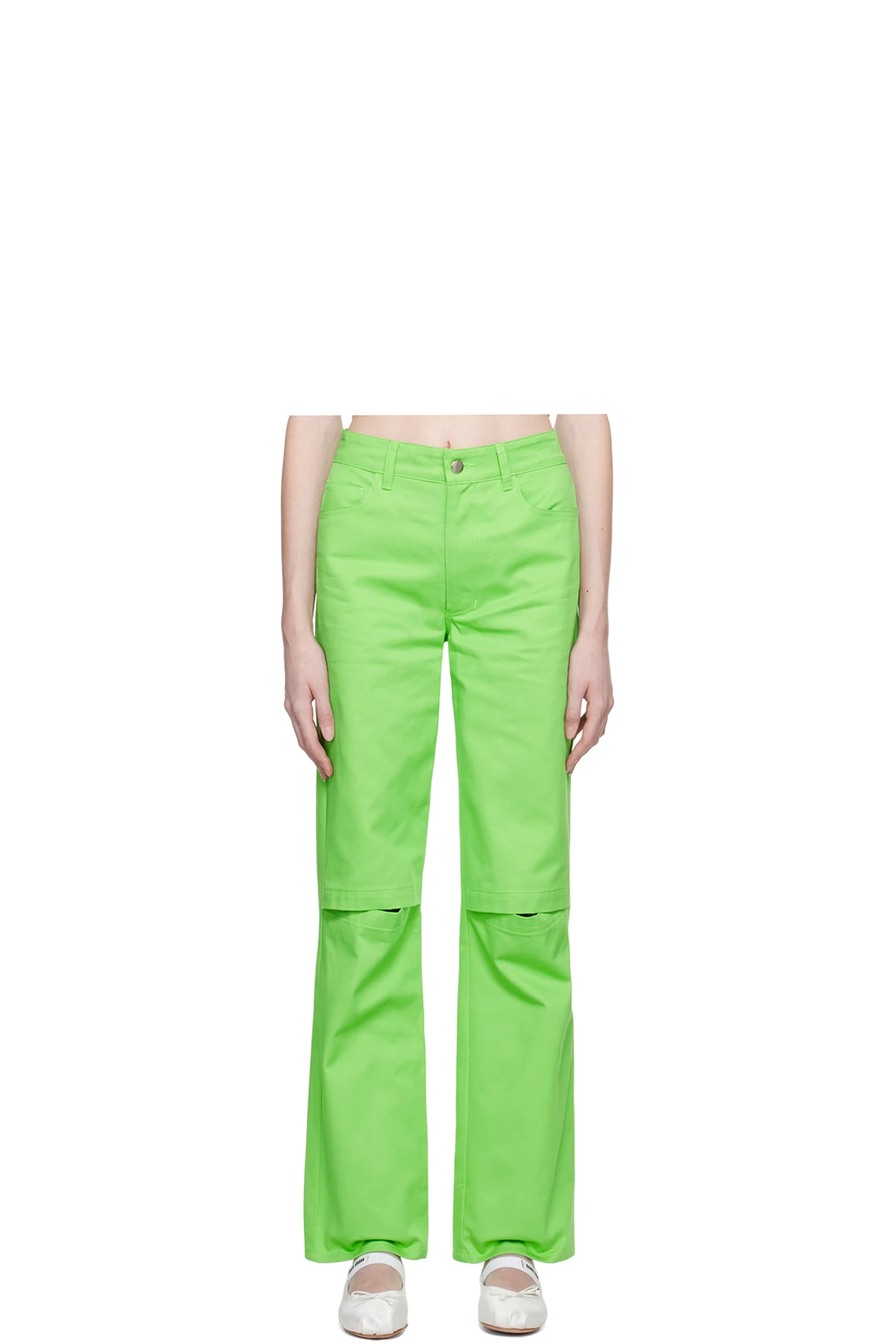 Green Slit Trousers