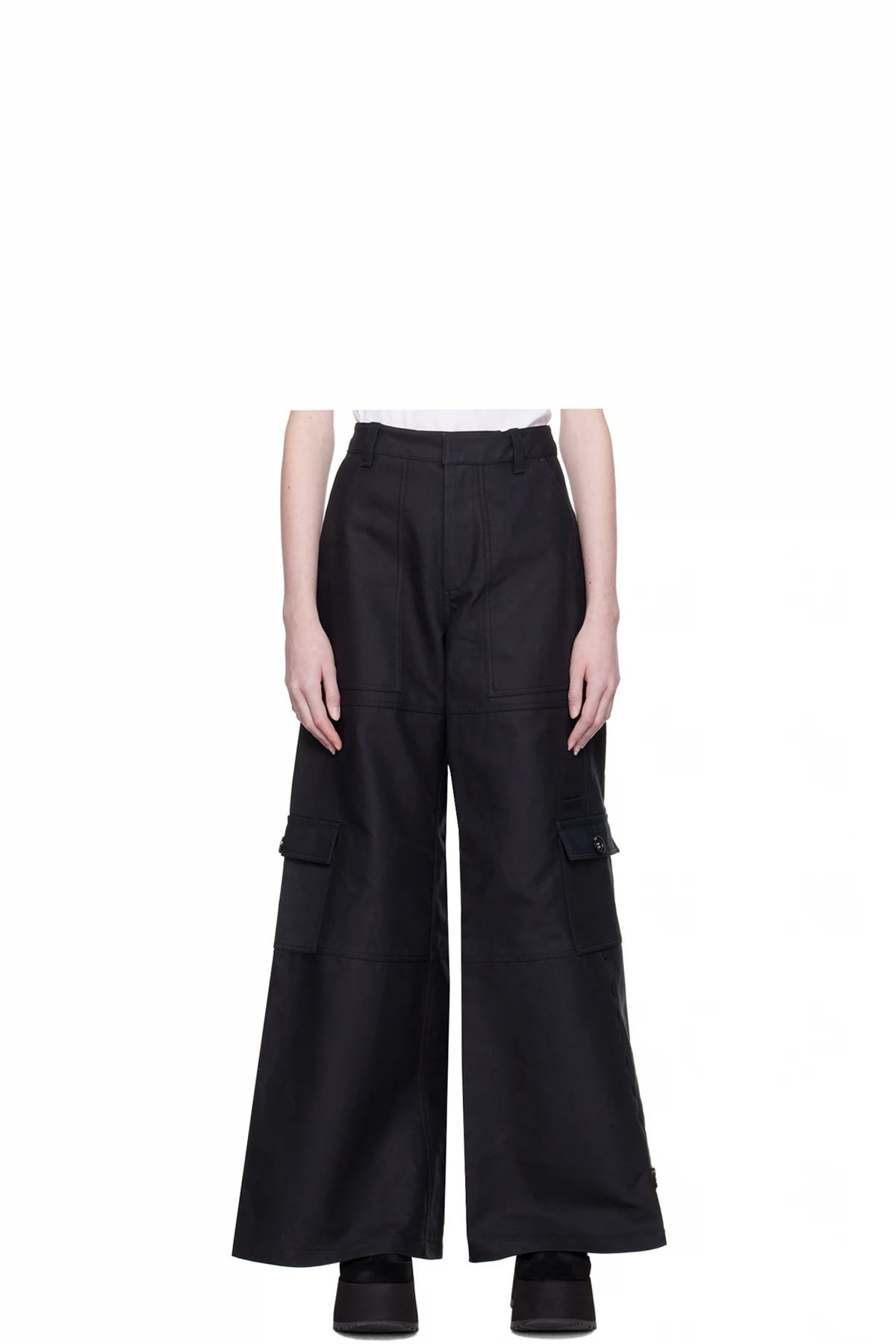 Black 'The Wide Leg' Cargo Pants