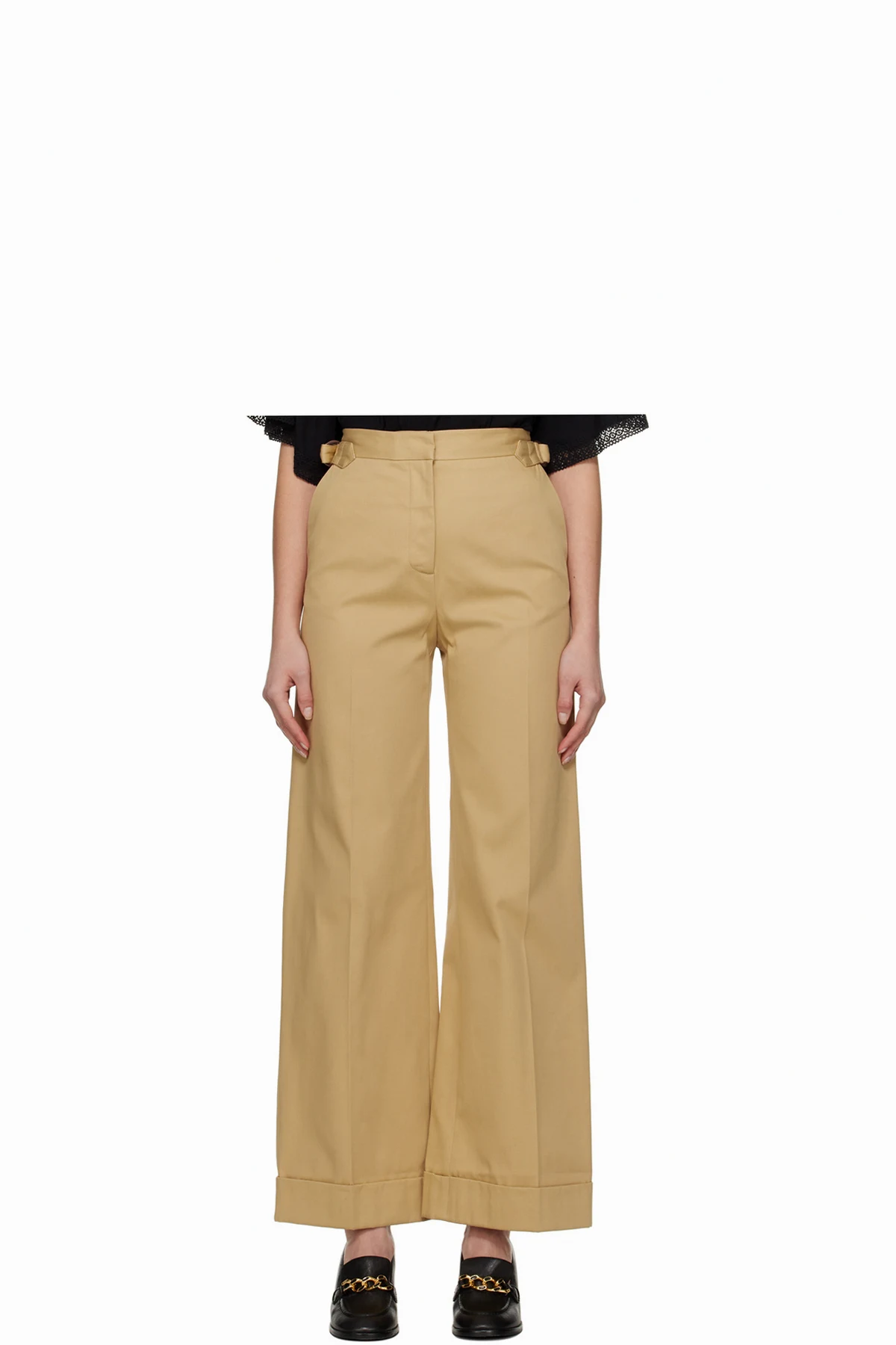 Brown Wide Cuffed Trousers