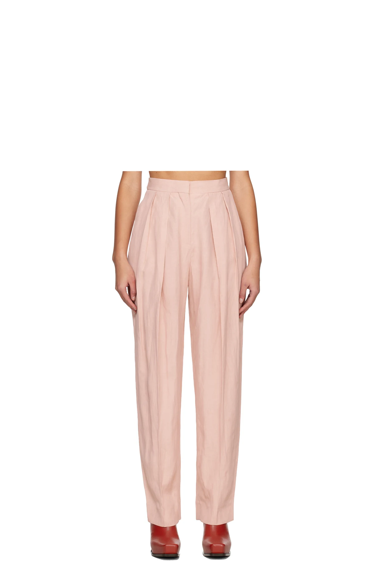 Pink Pleated Trousers