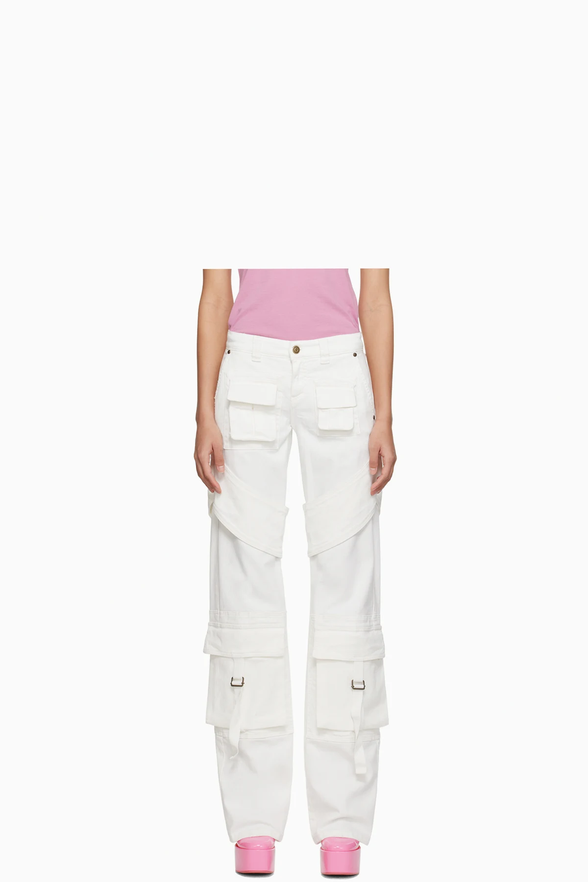 SSENSE Exclusive White Denim Cargo Pants