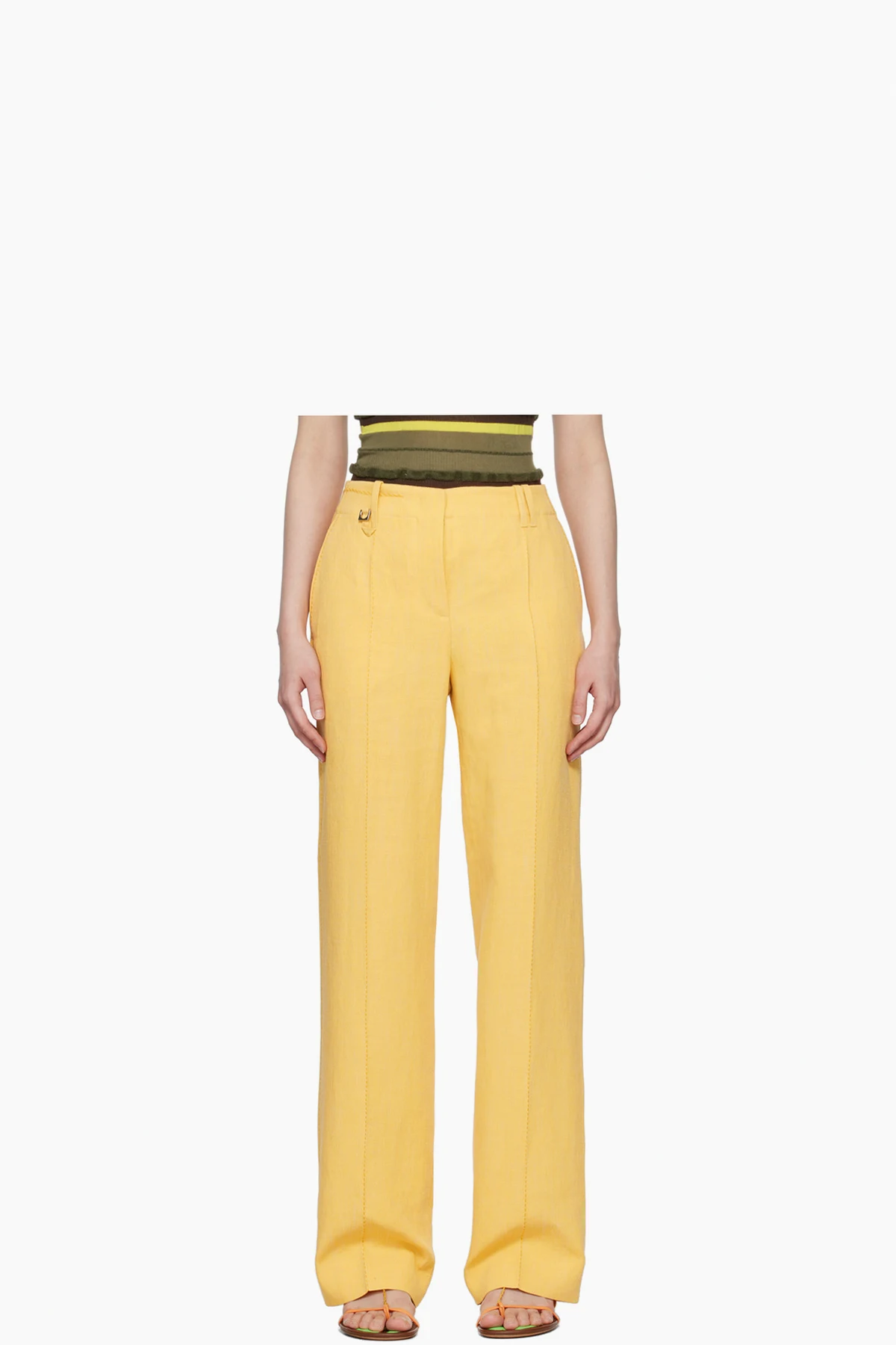 Yellow Le Raphia 'Le Pantalon Cordao' Trousers