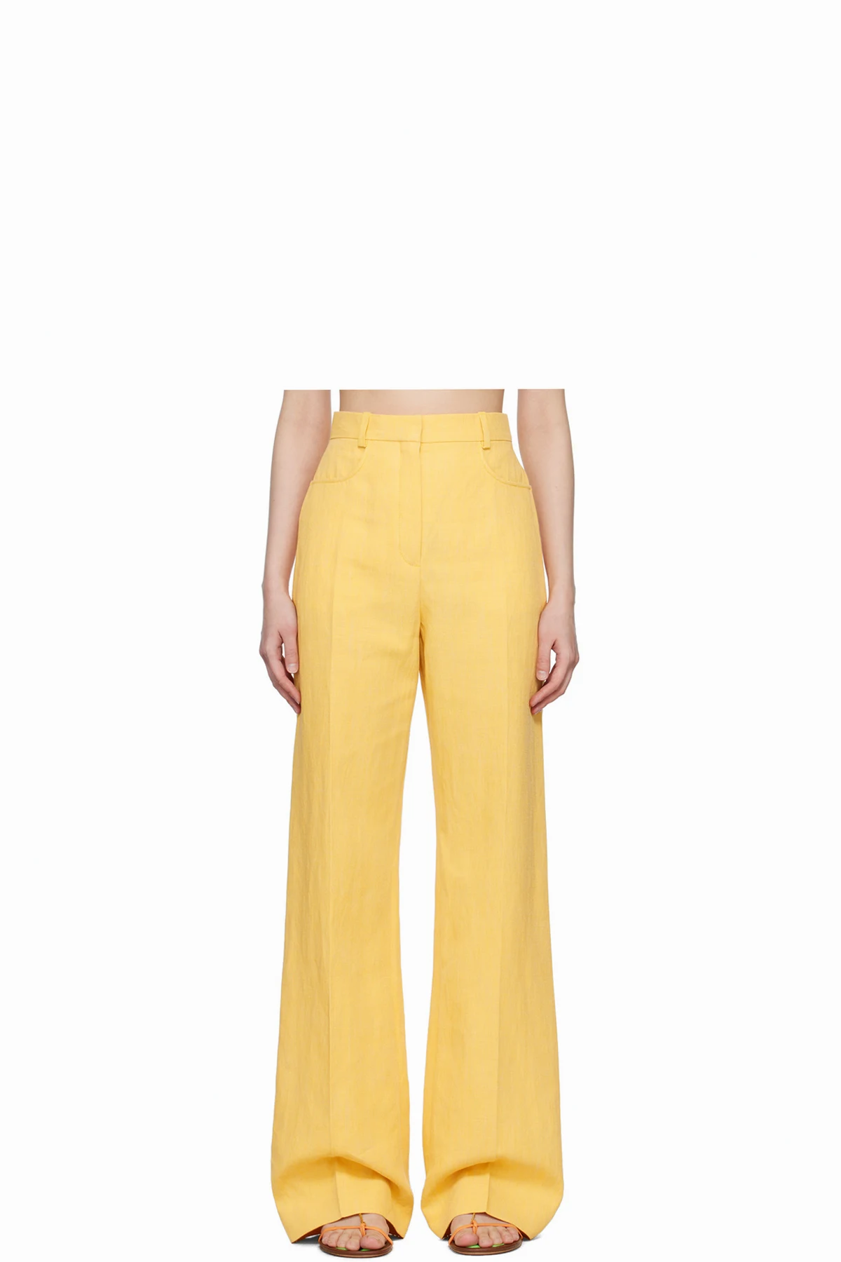 Yellow Le Raphia 'Le Pantalon Sauge' Trousers