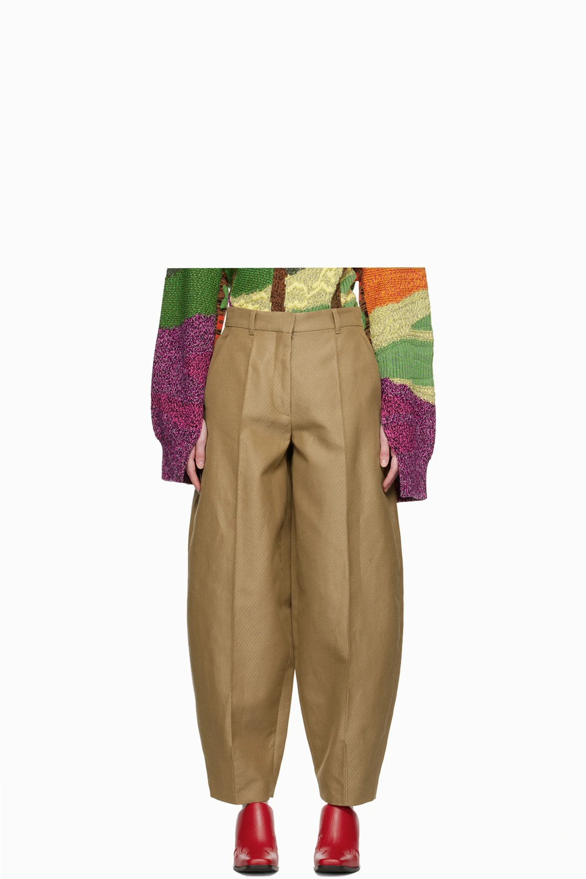 Khaki Tapered Trousers